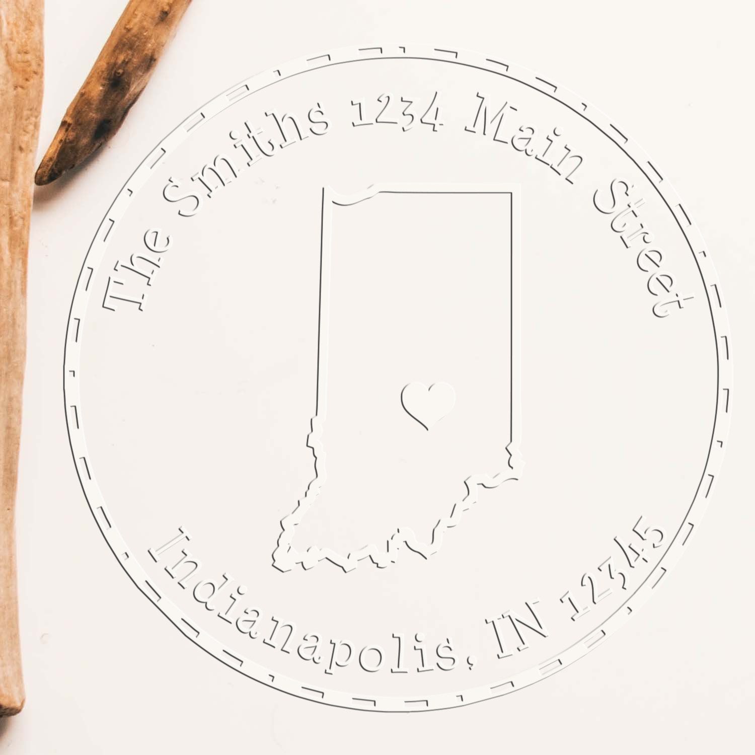 Soft IN State Love Customized Home Address Stamp Embosser