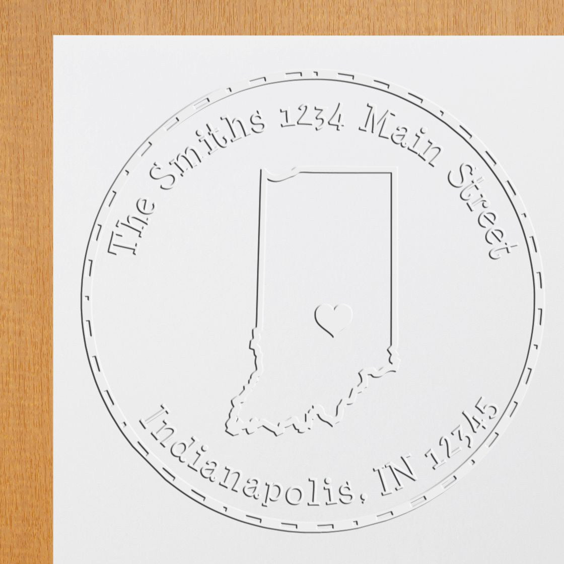 Soft IN State Love Customized Home Address Stamp Embosser
