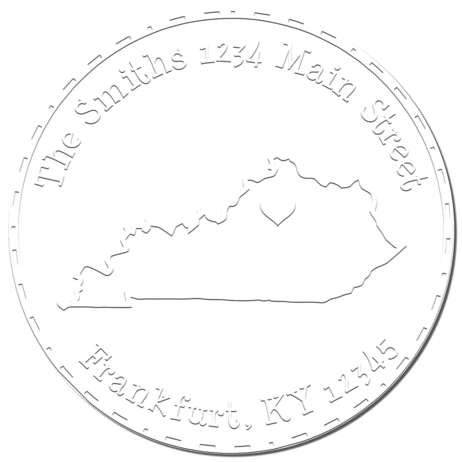 Soft KY State Love Customized Home Address Embossing Seal - Engineer Seal Stamps