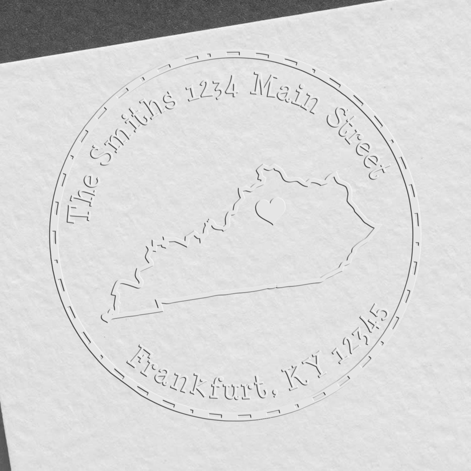 Soft KY State Love Customized Home Address Embossing Seal - Engineer Seal Stamps