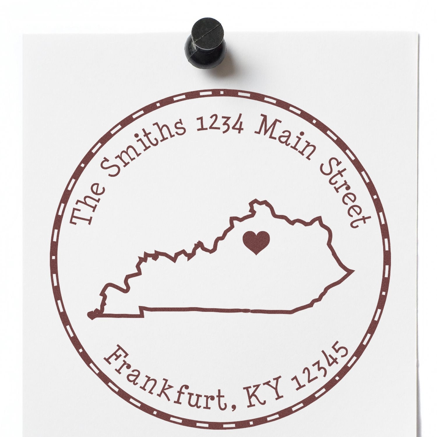 Self-Inking Round Kentucky State Luv Address Stamp - Engineer Seal Stamps