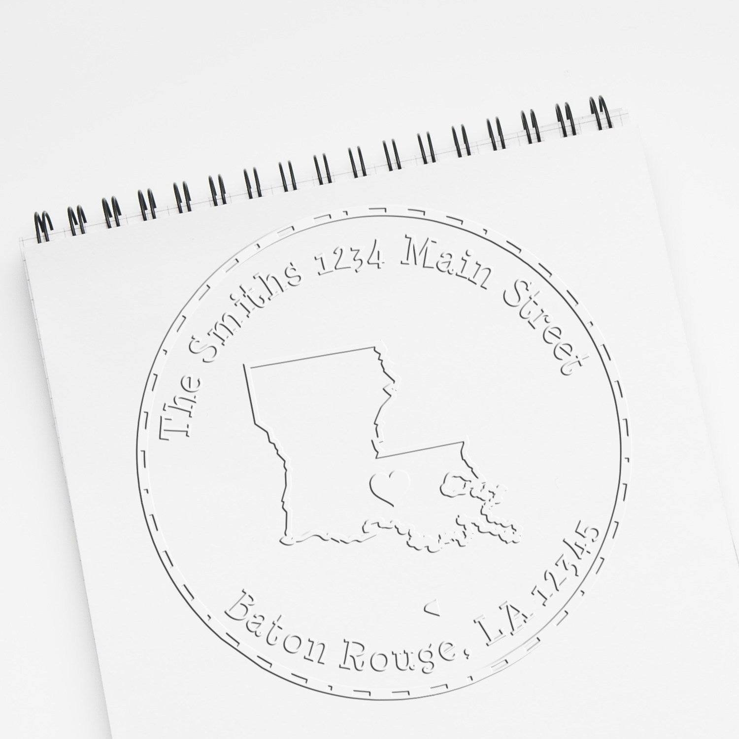 Soft LA State Love Customized Home Address Embossed Stamp