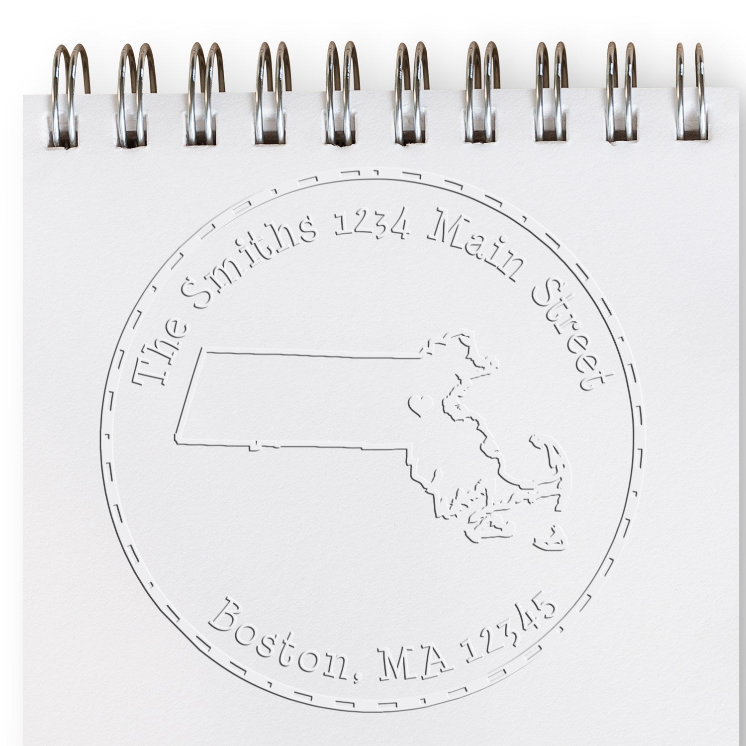 MA State Love Desk Handcrafted Address Embossing Stamp - Engineer Seal Stamps