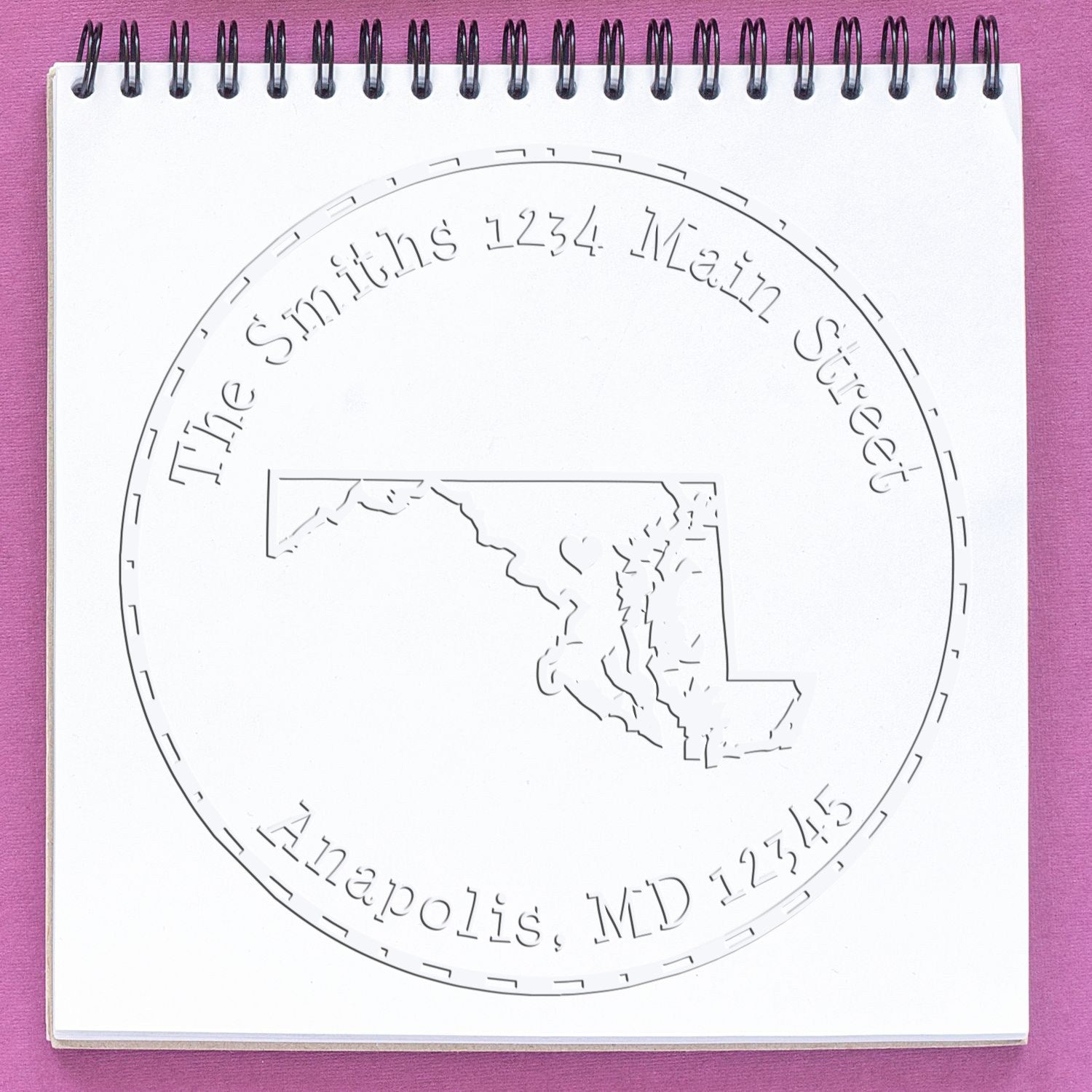Soft MD State Love Customized Home Address Embosser Seal Stamp