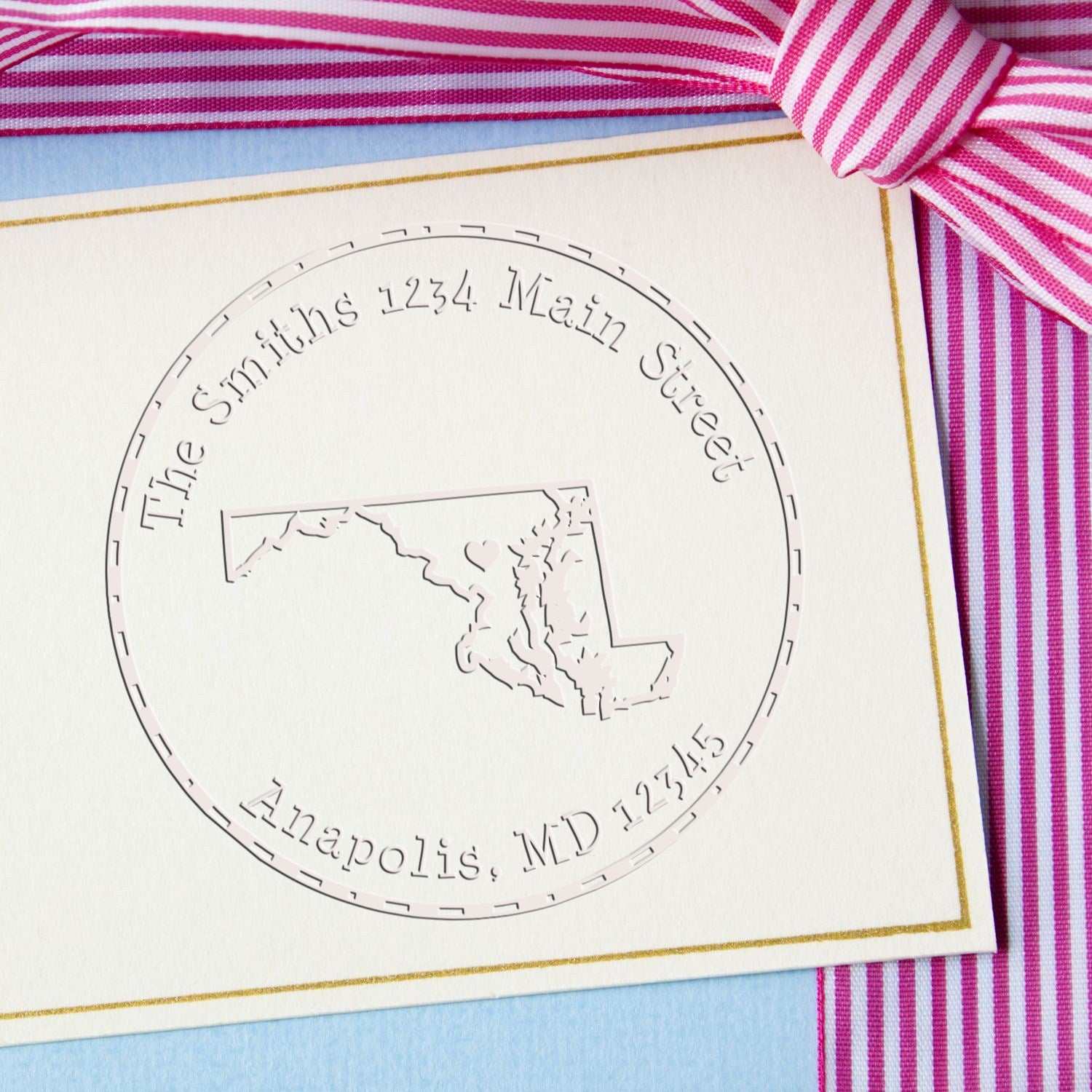 MD State Love Desk Handcrafted Address Embossed Stamp - Engineer Seal Stamps