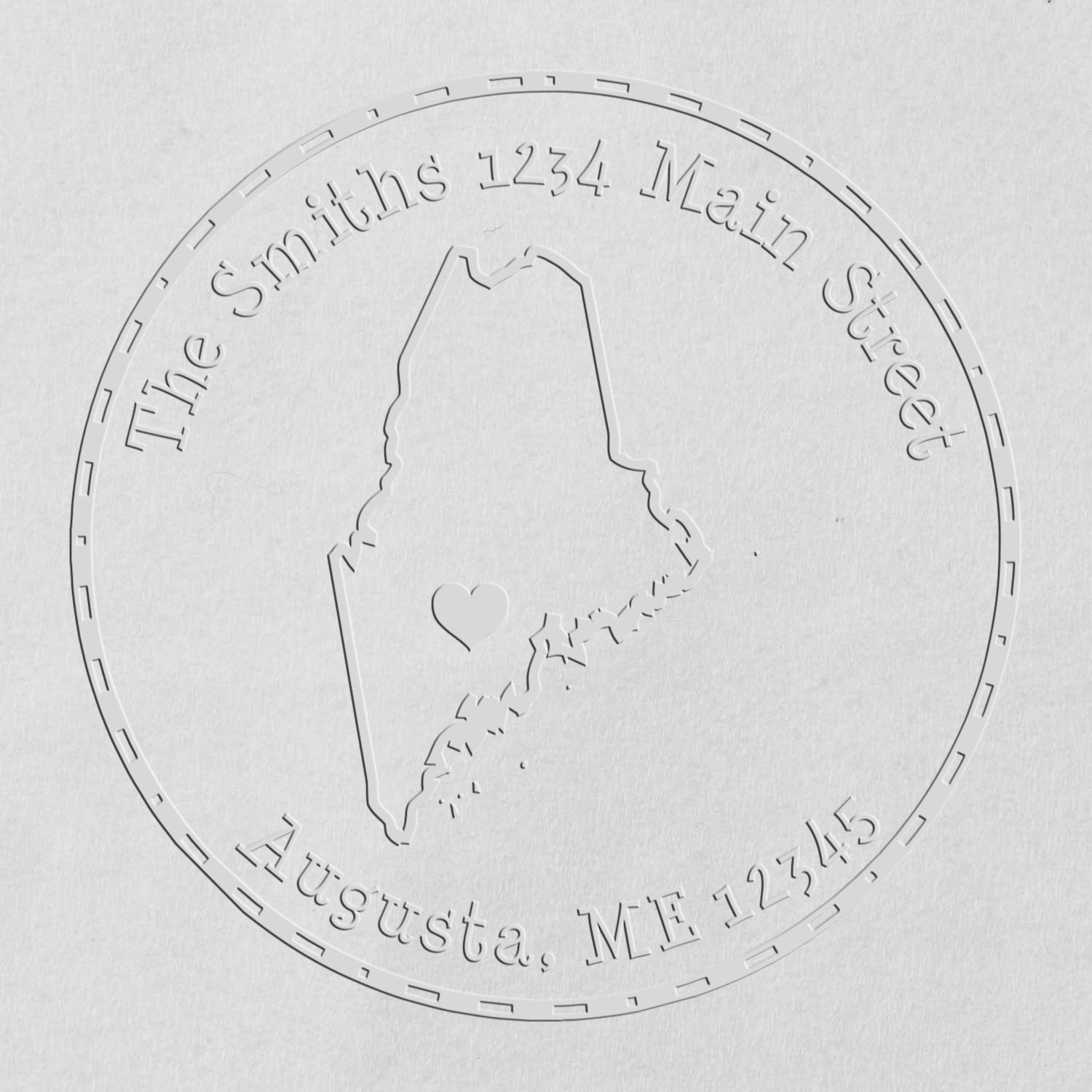 Soft ME State Love Customized Home Address Embossing Stamp