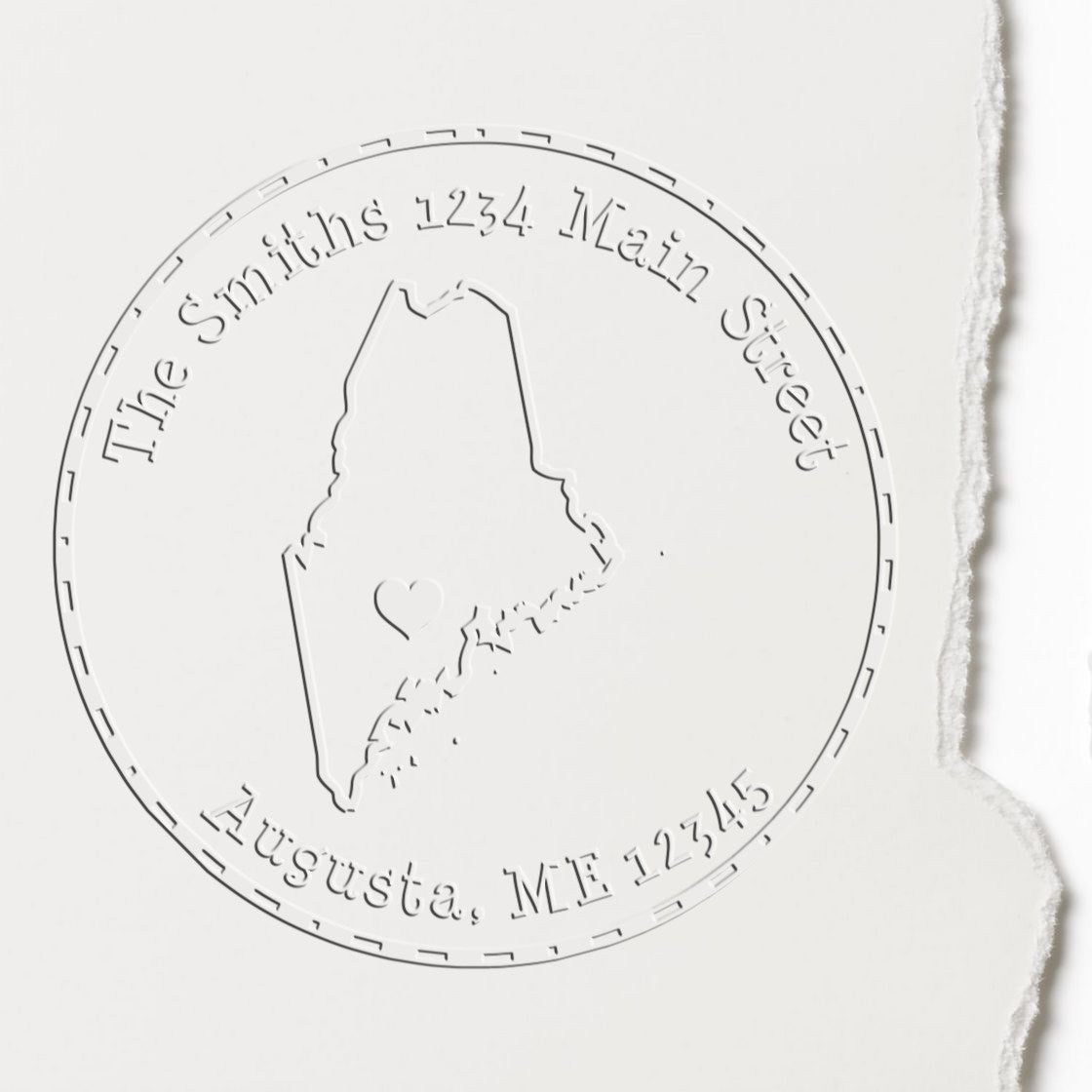 Soft ME State Love Customized Home Address Embossing Stamp - Engineer Seal Stamps
