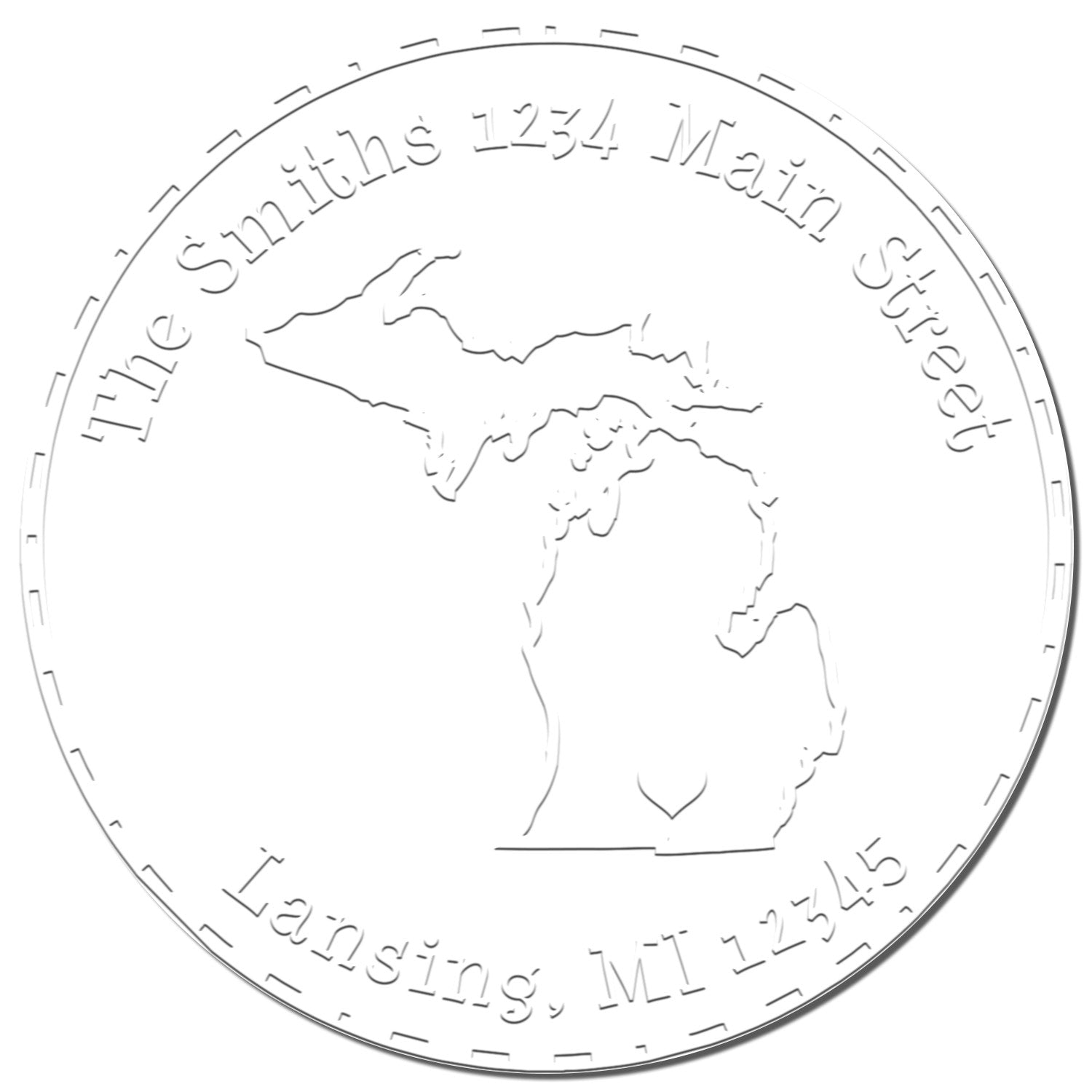 Soft MI State Love Customized Home Address Seal Stamp - Engineer Seal Stamps