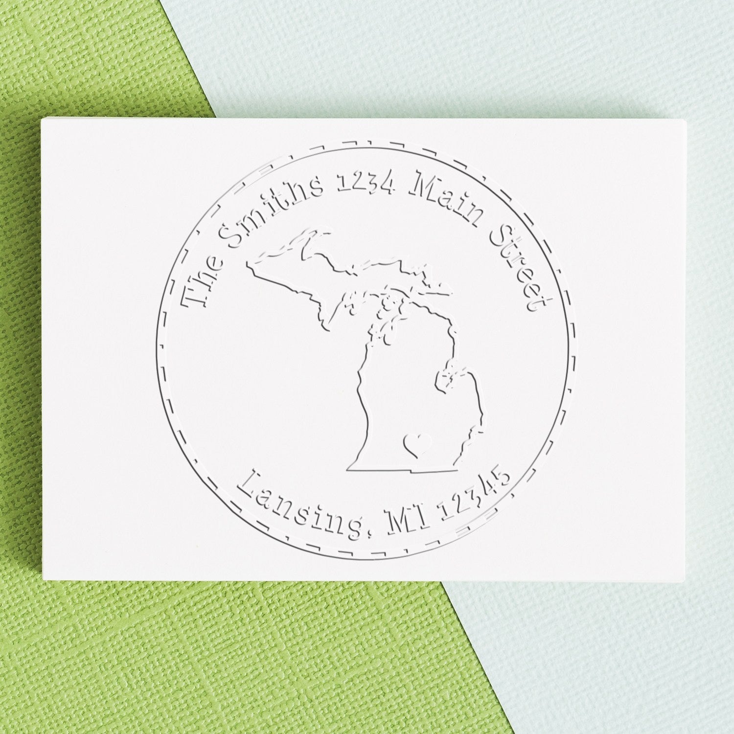Soft MI State Love Customized Home Address Seal Stamp