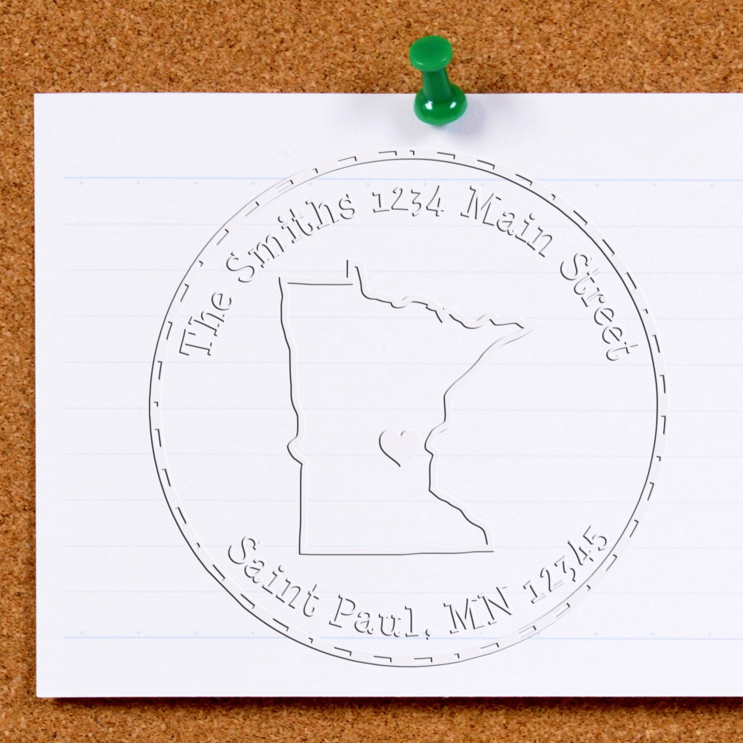Soft MN State Love Customized Return Address Embosser