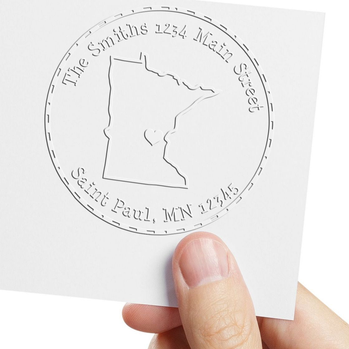 Soft MN State Love Customized Return Address Embosser - Engineer Seal Stamps