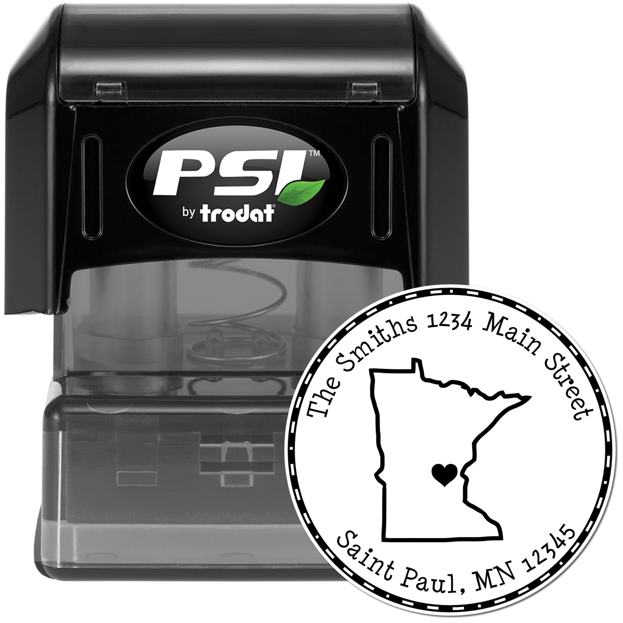 PSI Pre-Inked Round Minnesota State Luv Address Stamp - Engineer Seal Stamps