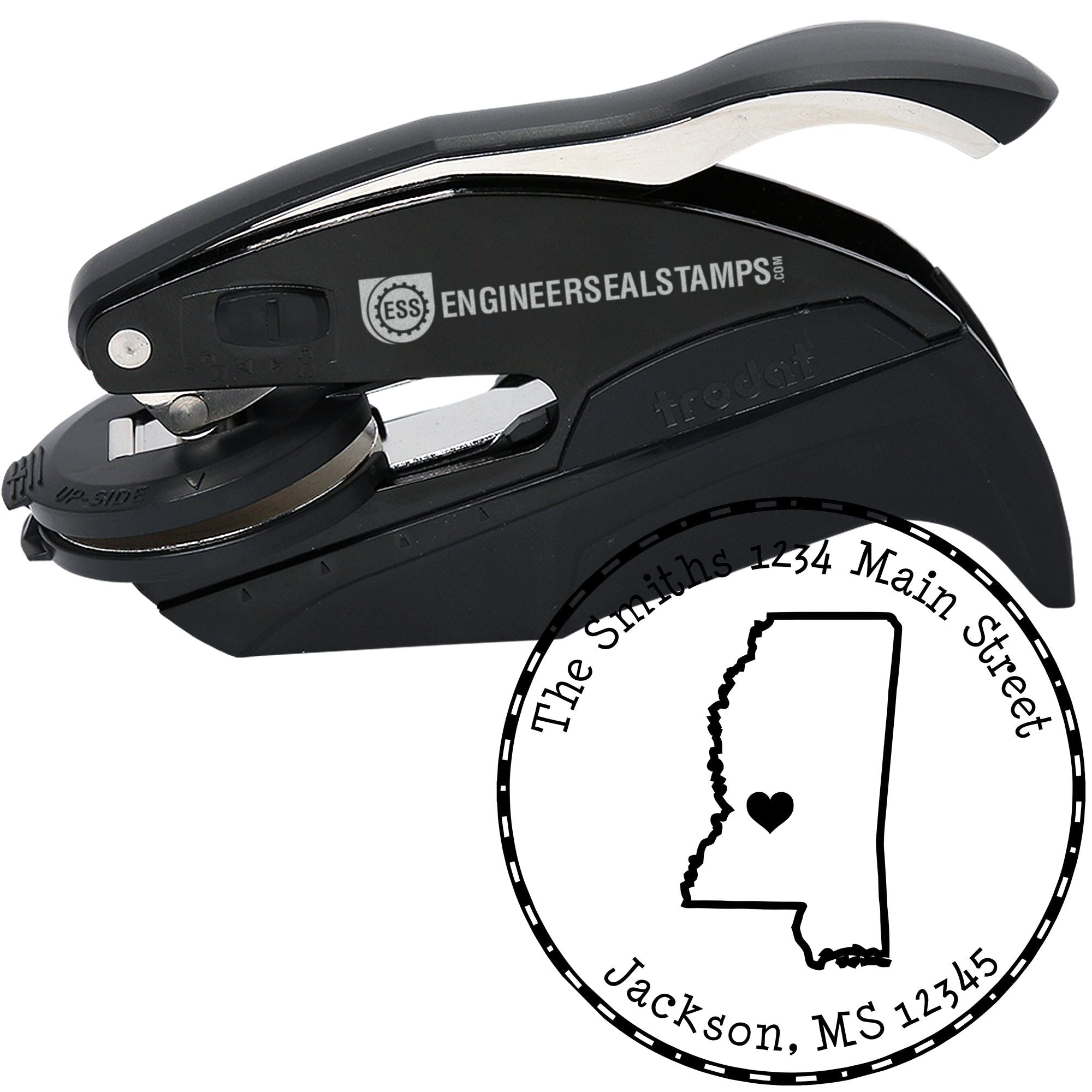 Hybrid Mississippi Personalizable Address Return Stamp Embosser - Engineer Seal Stamps