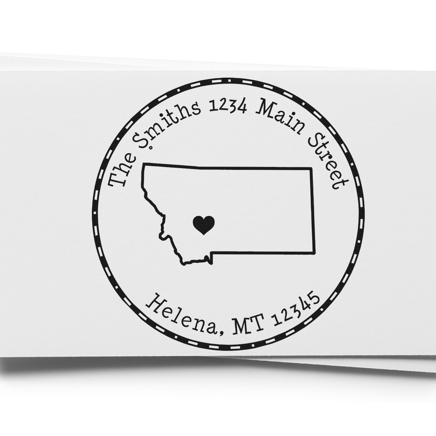 PSI Pre-Inked Round Montana State Luv Address Stamp - Engineer Seal Stamps
