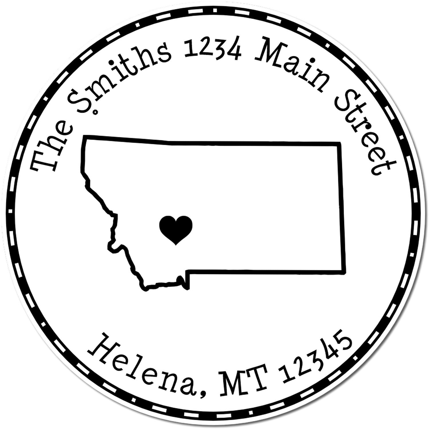 Self-Inking Round Montana State Luv Address Stamp - Engineer Seal Stamps