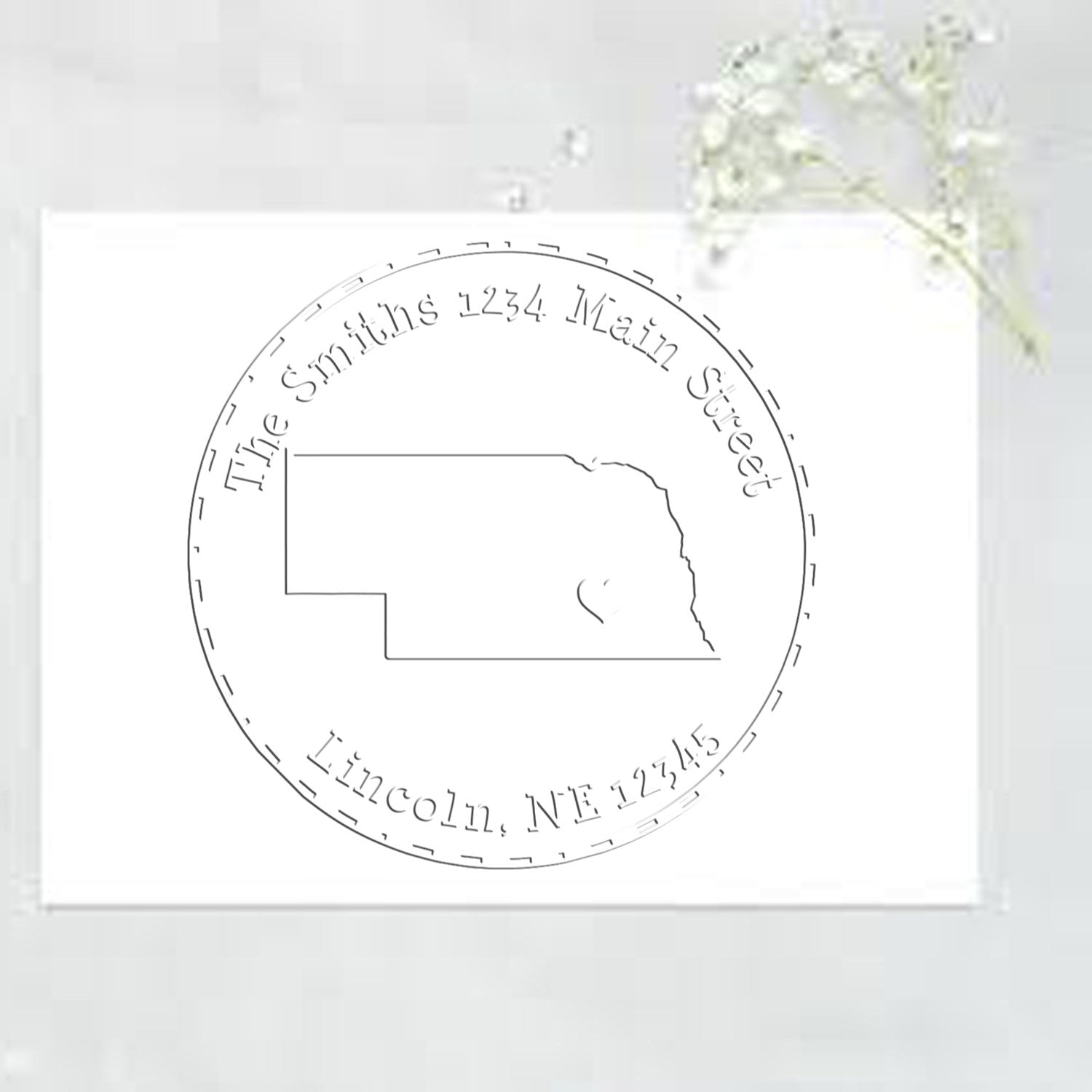 Soft NE State Love Customized Return Address Seal Stamp Embosser
