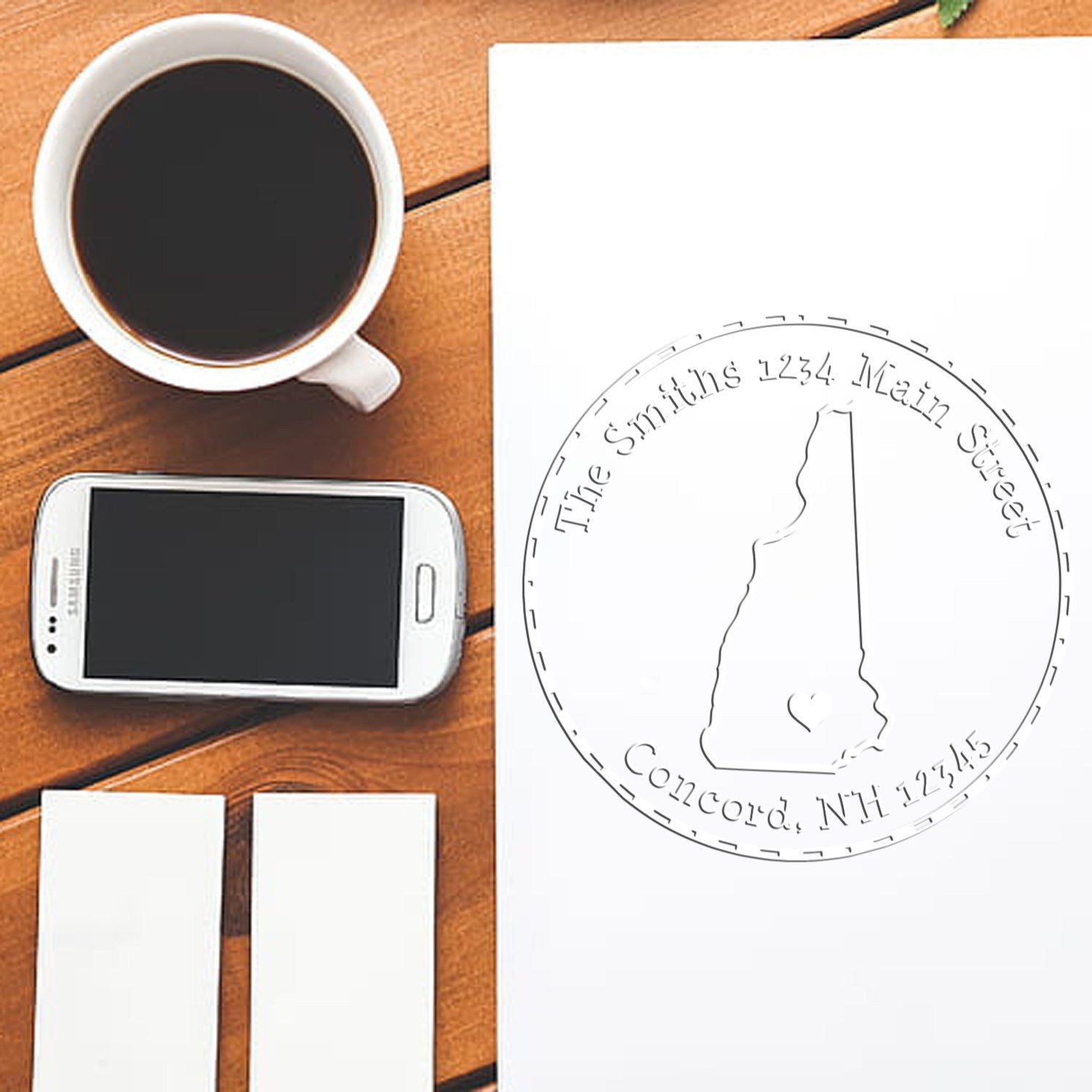 Soft NH State Love Customized Return Address Embossing Seal