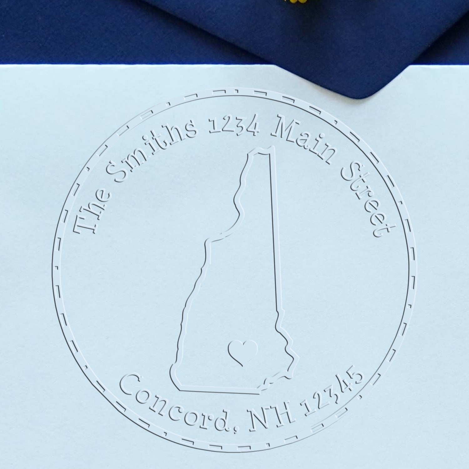 Soft NH State Love Customized Return Address Embossing Seal