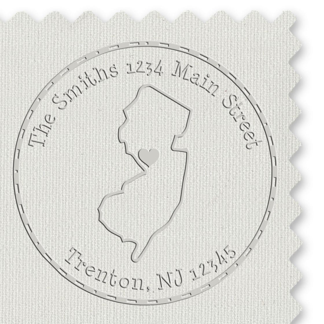 Soft NJ State Love Customized Return Address Embossed Stamp