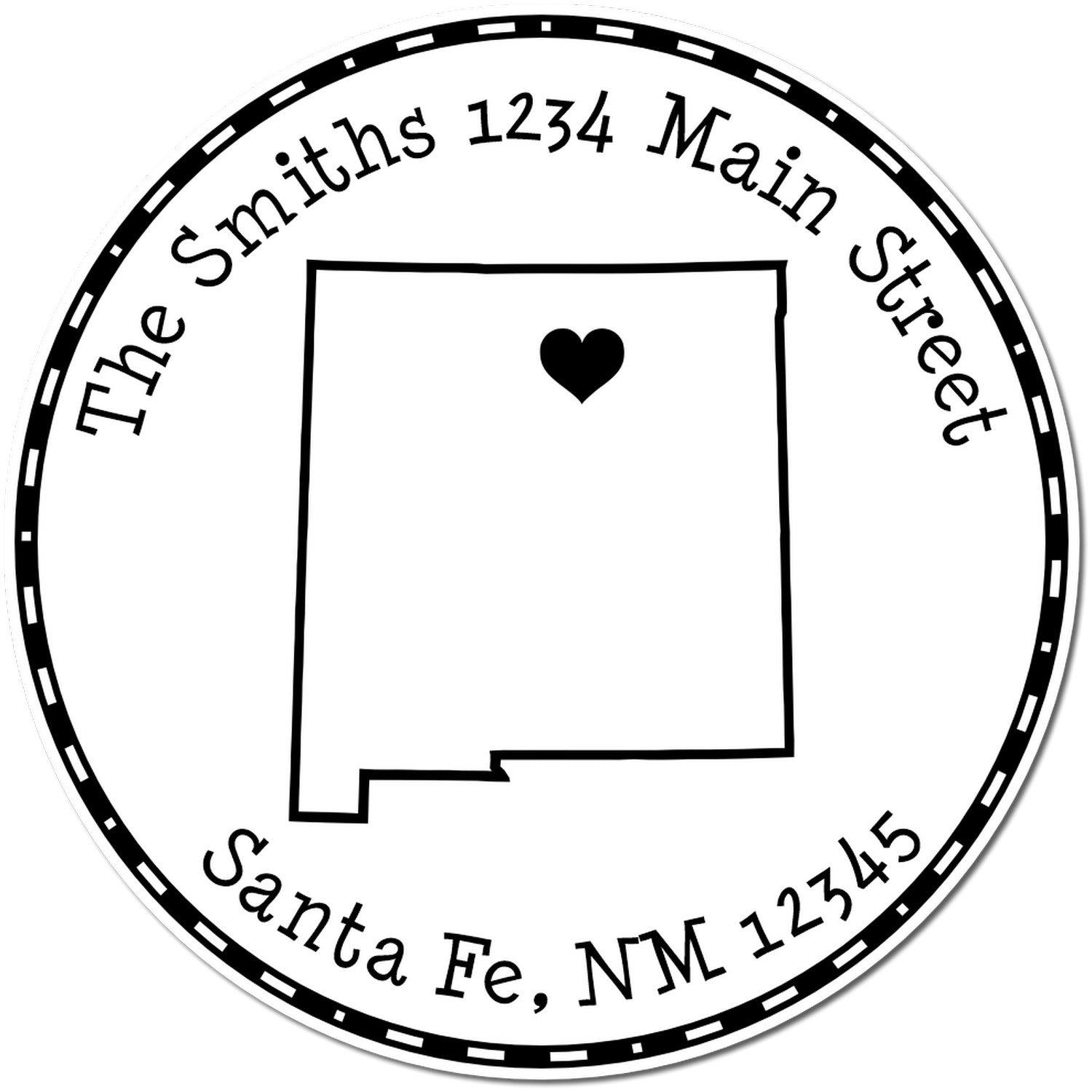 Slim Round New Mexico State Luv Address Stamp - Engineer Seal Stamps