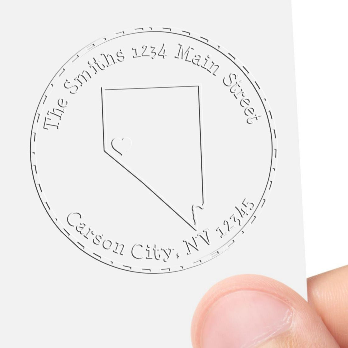 Soft NV State Love Customized Return Address Embossed Seal