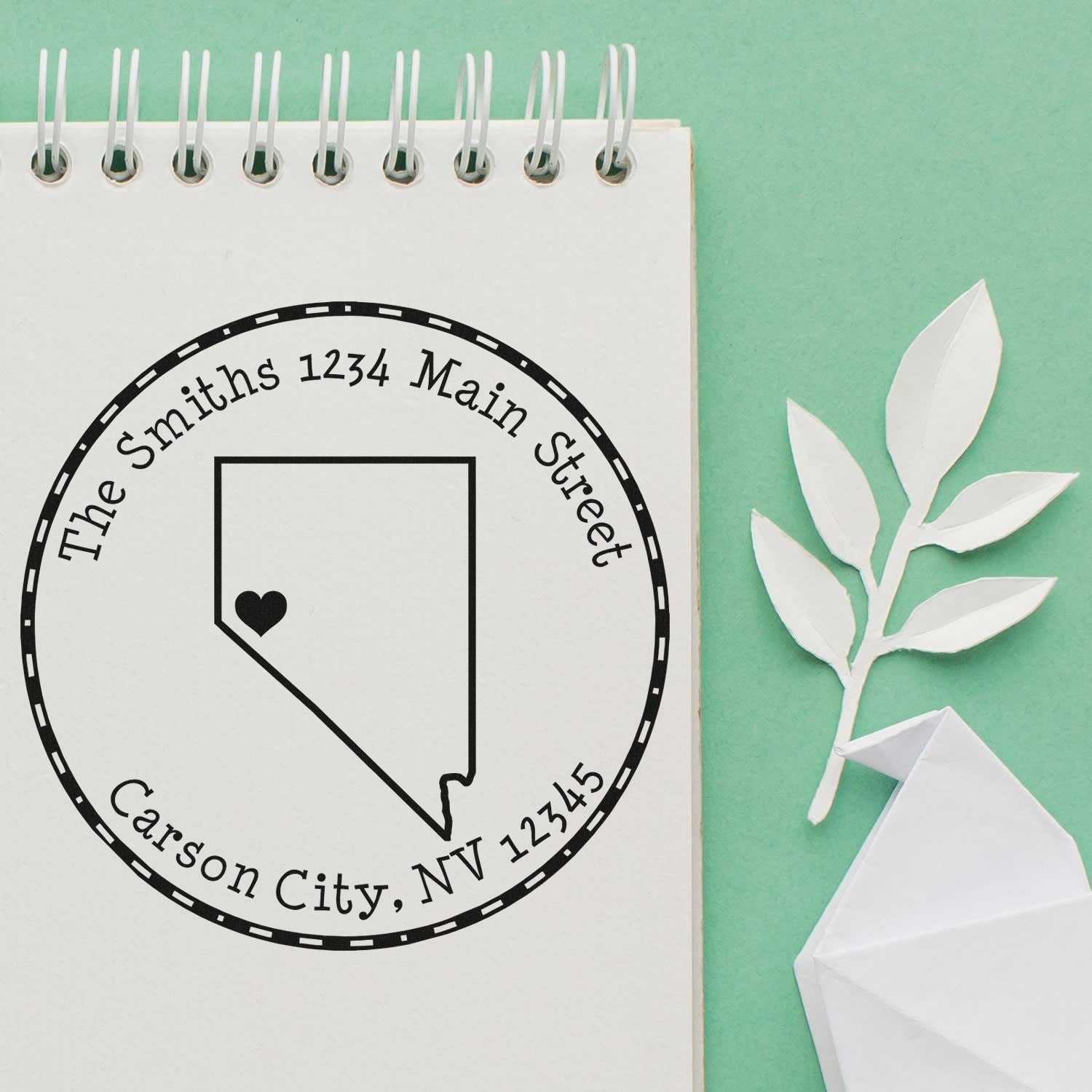 Self-Inking Round Nevada State Luv Address Stamp - Engineer Seal Stamps