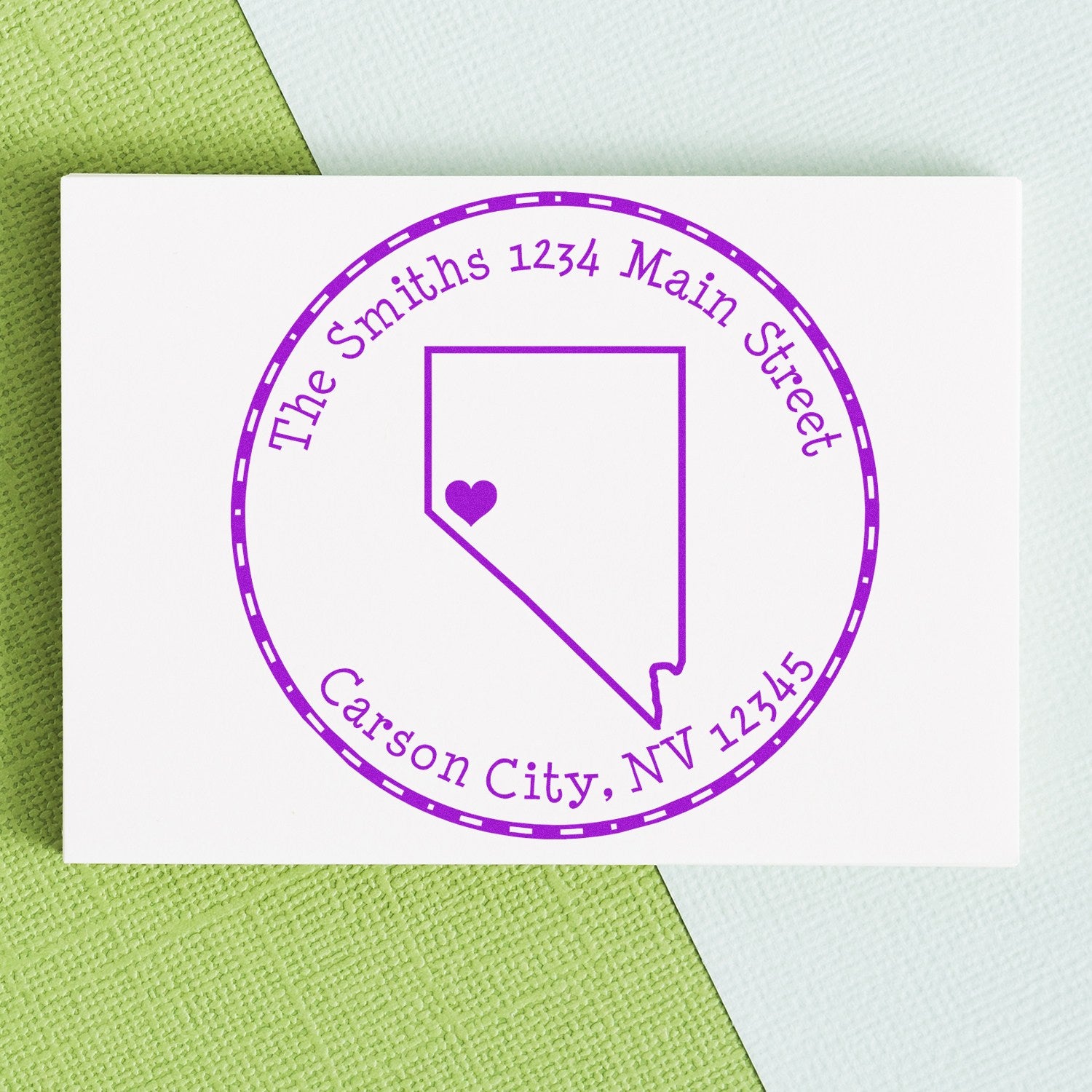 Slim Round Nevada State Luv Address Stamp - Engineer Seal Stamps