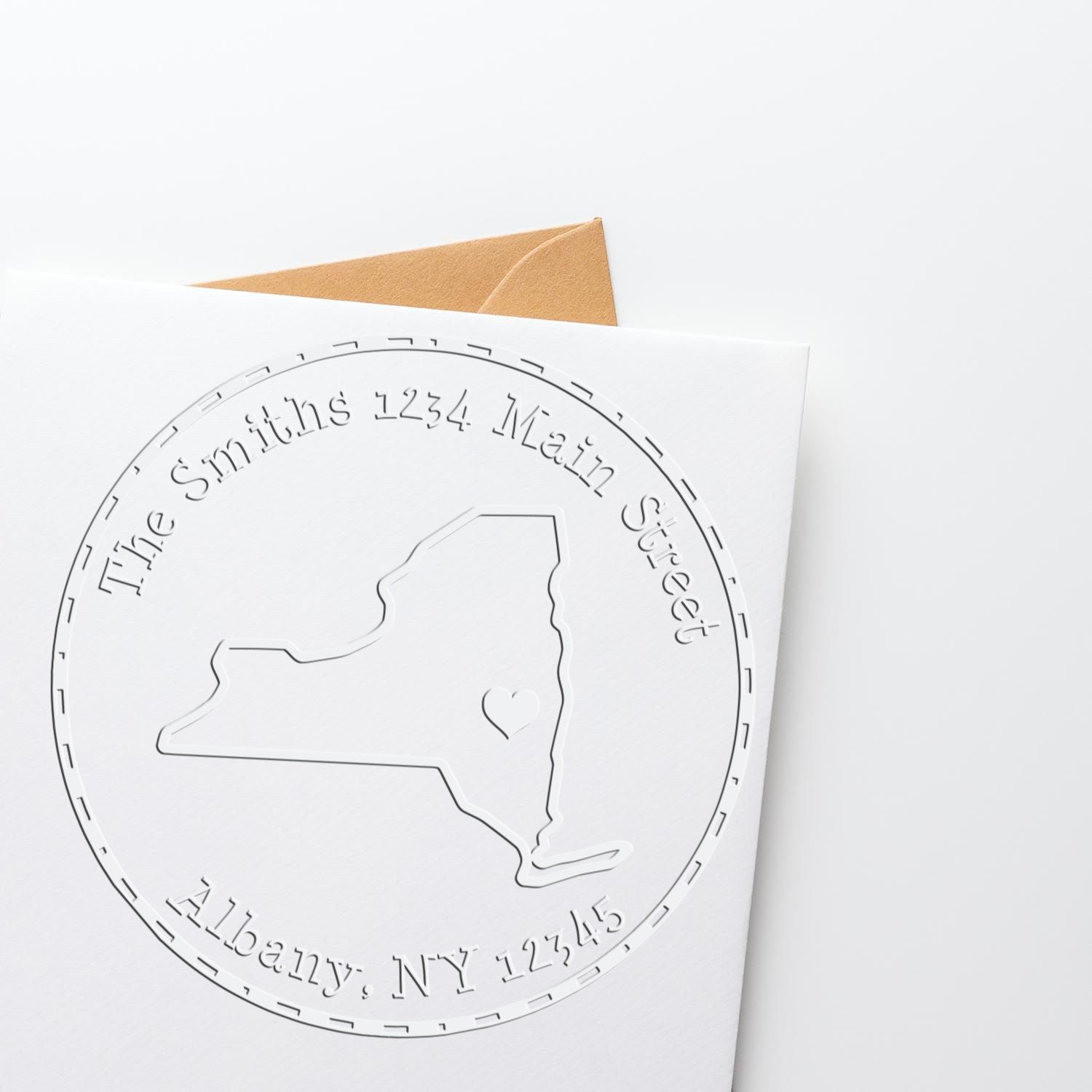 NY State Love Desk Handcrafted Home Address Embossed Stamp - Engineer Seal Stamps