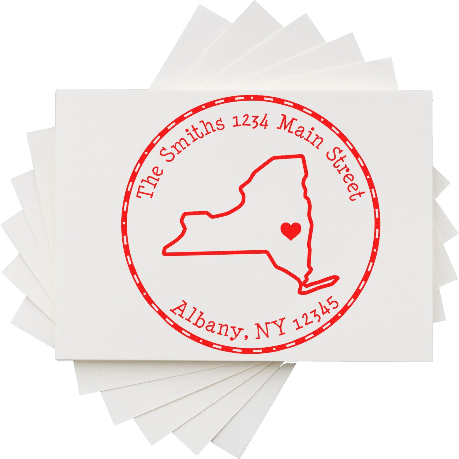 Self-Inking Round New York State Luv Address Stamp - Engineer Seal Stamps