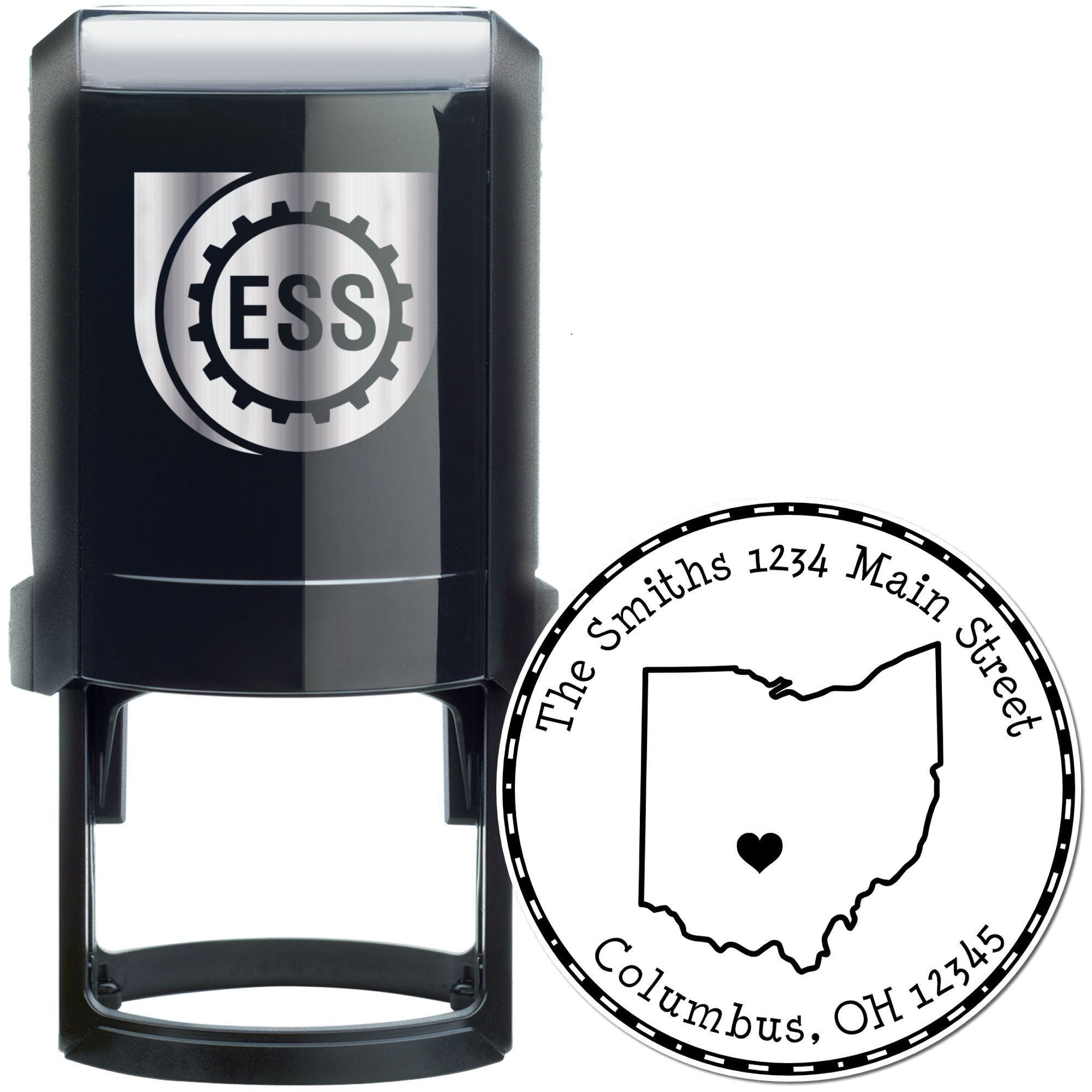 Self-Inking Round Ohio State Luv Address Stamp - Engineer Seal Stamps