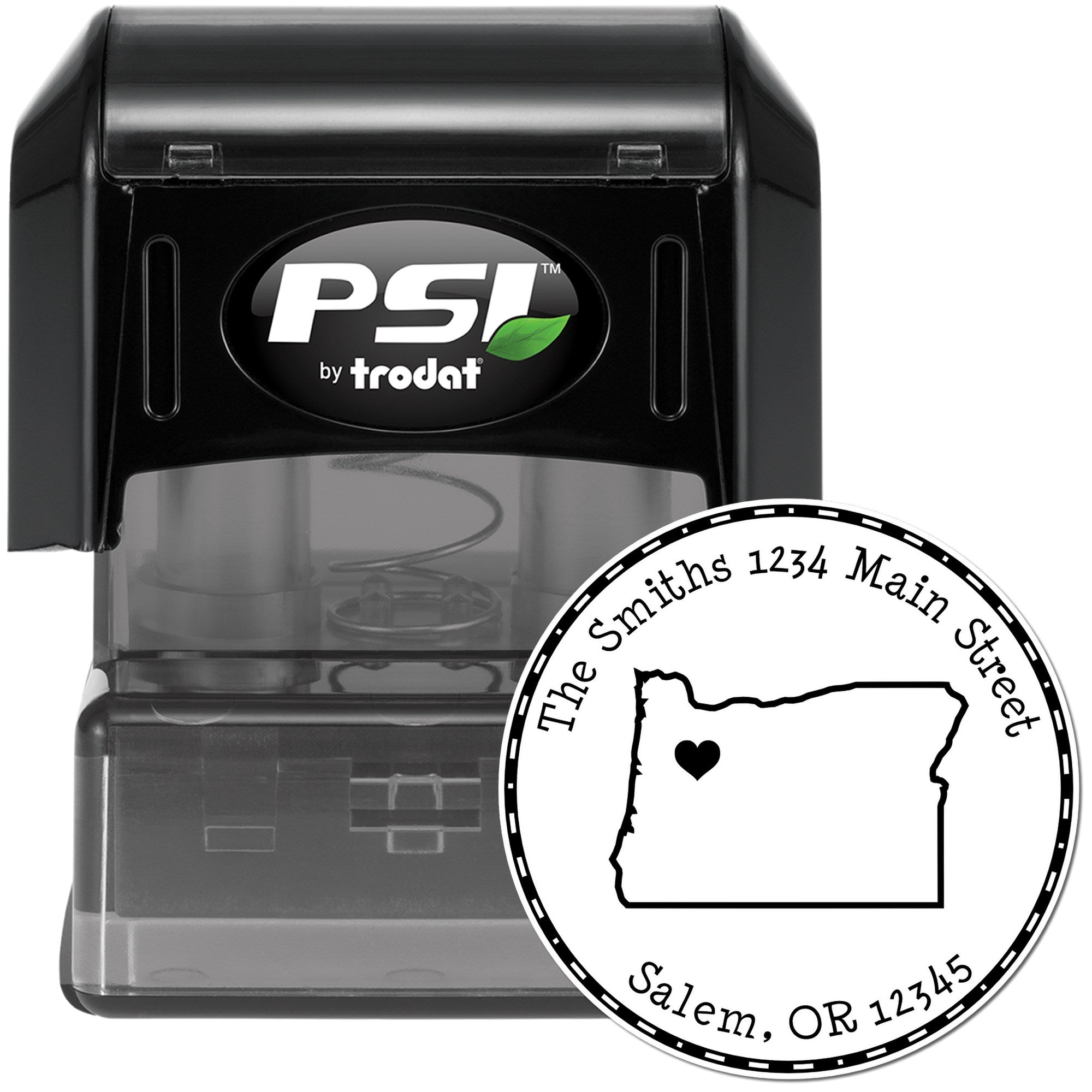 PSI Pre-Inked Round Oregon State Luv Address Stamp - Engineer Seal Stamps
