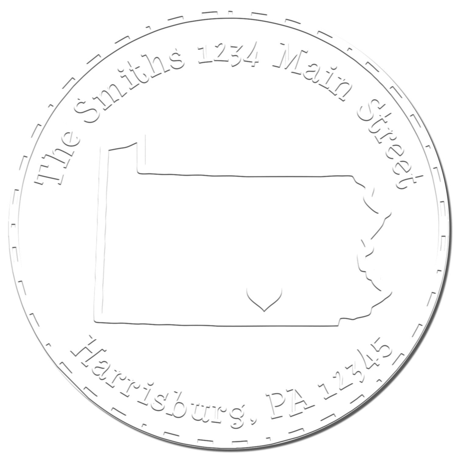 Soft PA State Love Customized Address Return Stamp Embosser - Engineer Seal Stamps