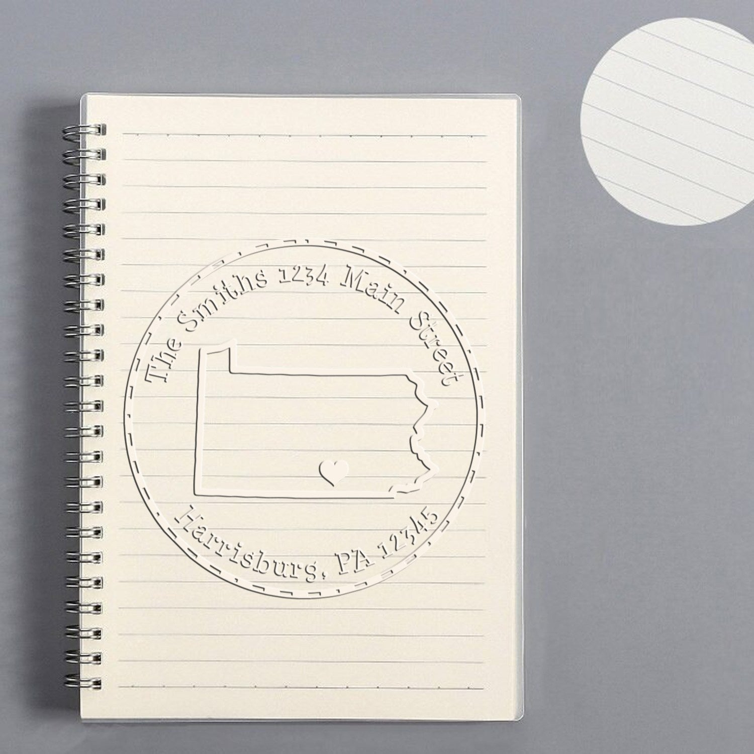 PA State Love Desk Handcrafted Return Address Embosser Seal - Engineer Seal Stamps