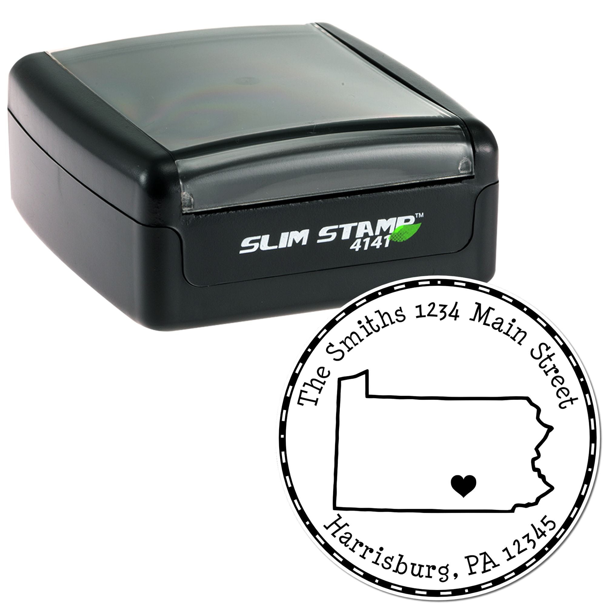 Slim Round Pennsylvania State Luv Address Stamp - Engineer Seal Stamps