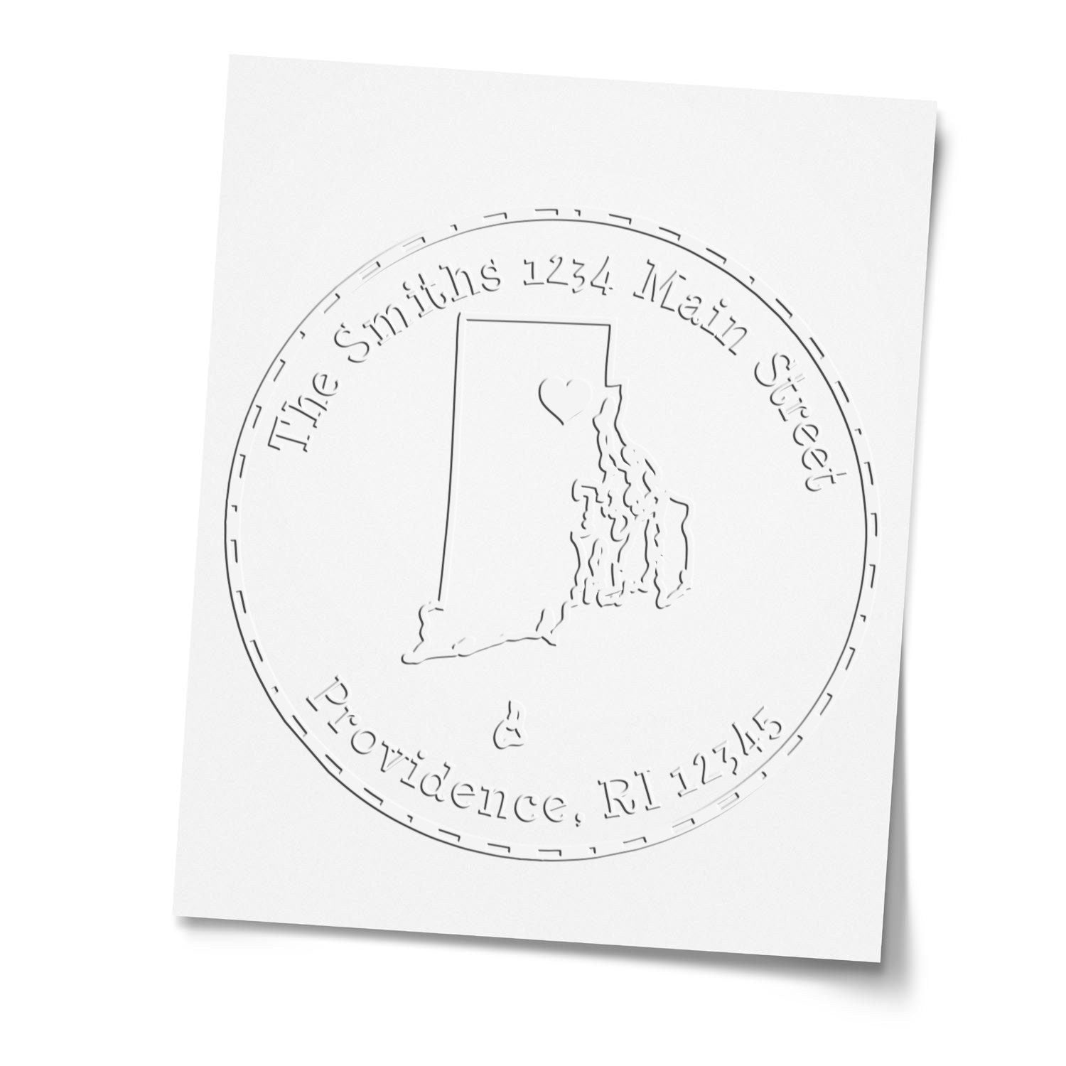 Soft RI State Love Customized Address Return Seal Stamp Embosser