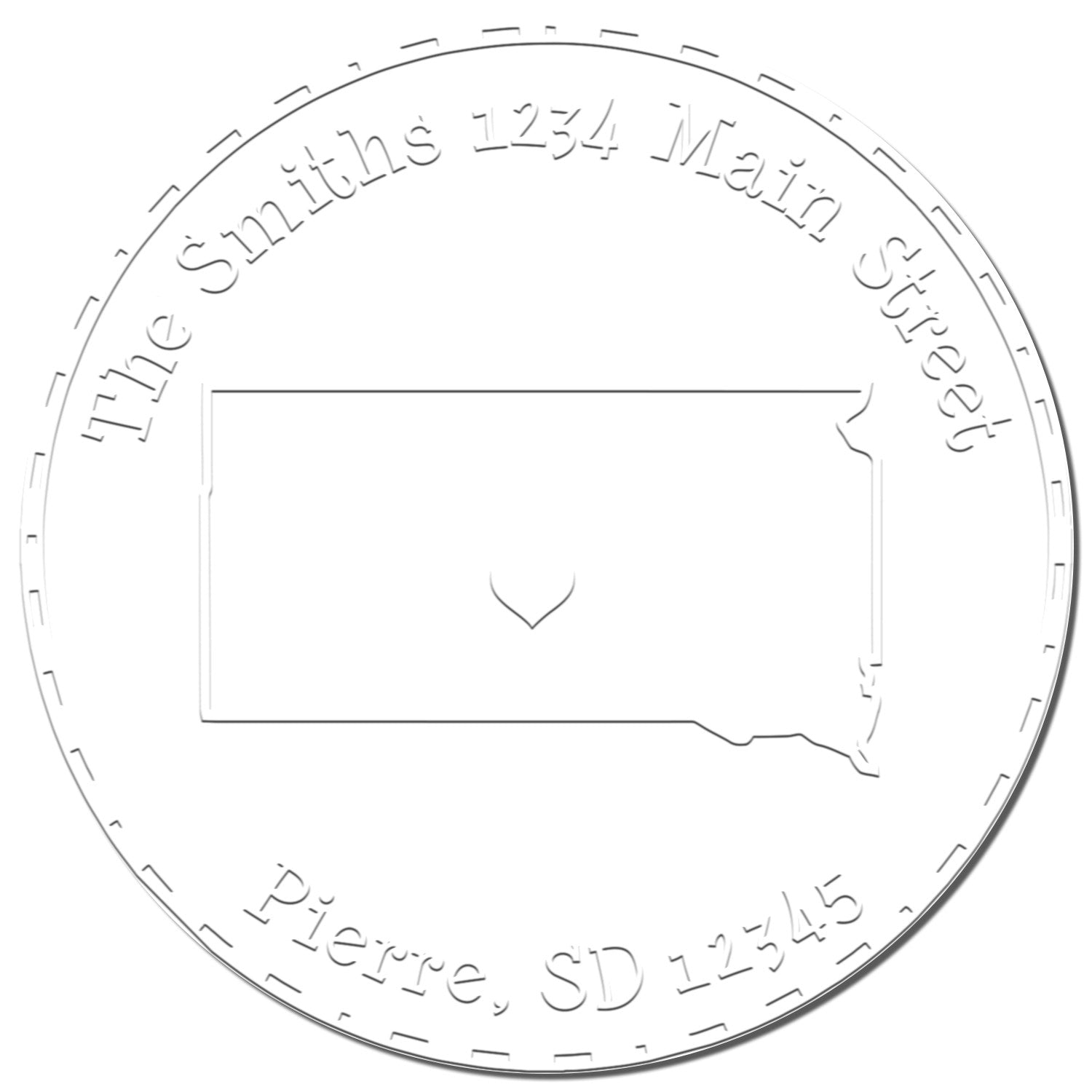 Hybrid South Dakota Personalizable Mail Address Embossing Stamp - Engineer Seal Stamps