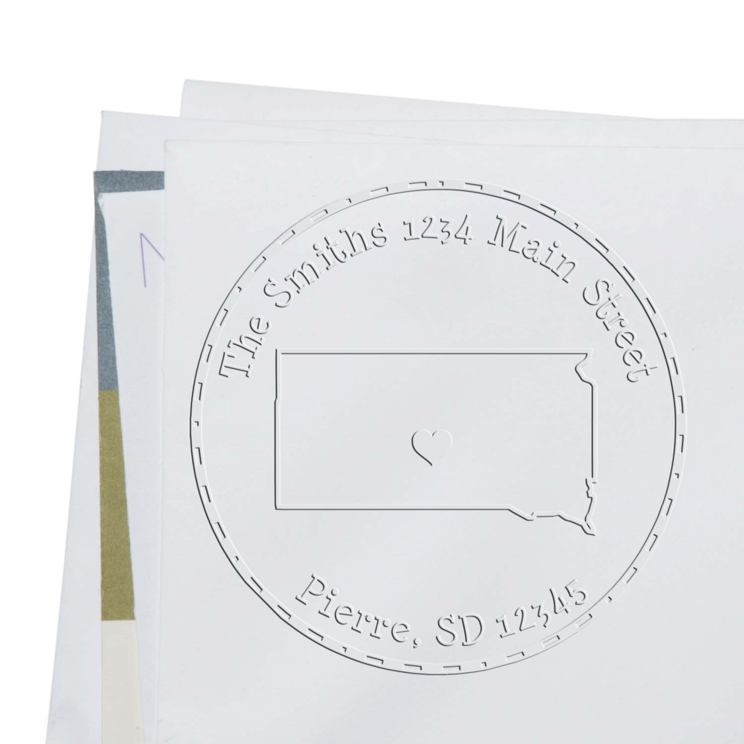 Soft SD State Love Customized Address Return Embossing Seal