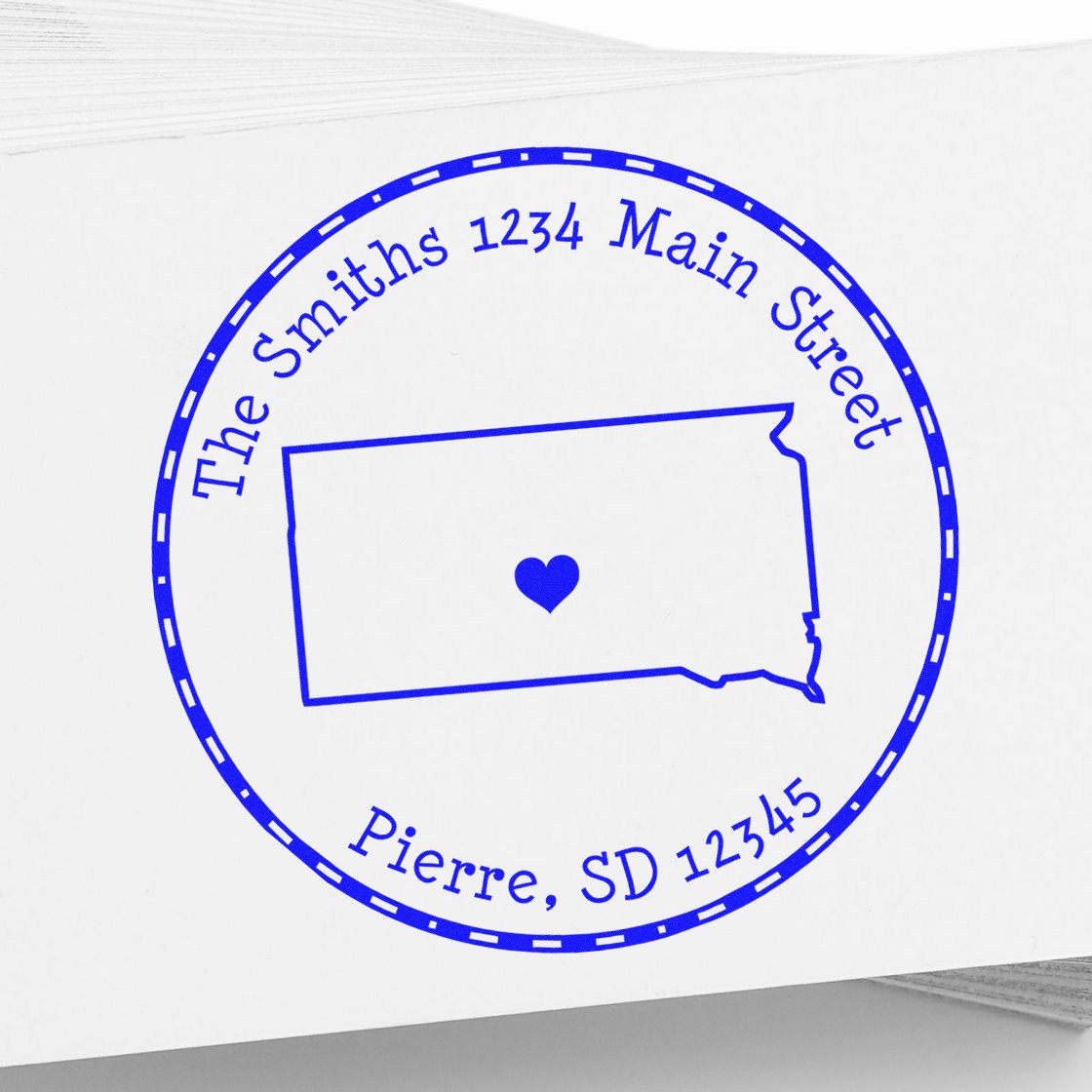 Slim Round South Dakota State Luv Address Stamp - Engineer Seal Stamps