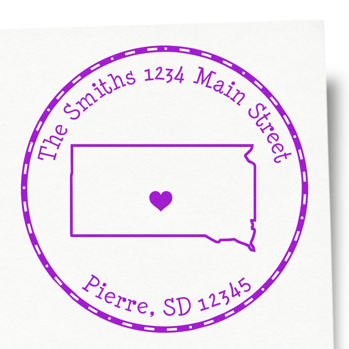 Self-Inking Round South Dakota State Luv Address Stamp - Engineer Seal Stamps