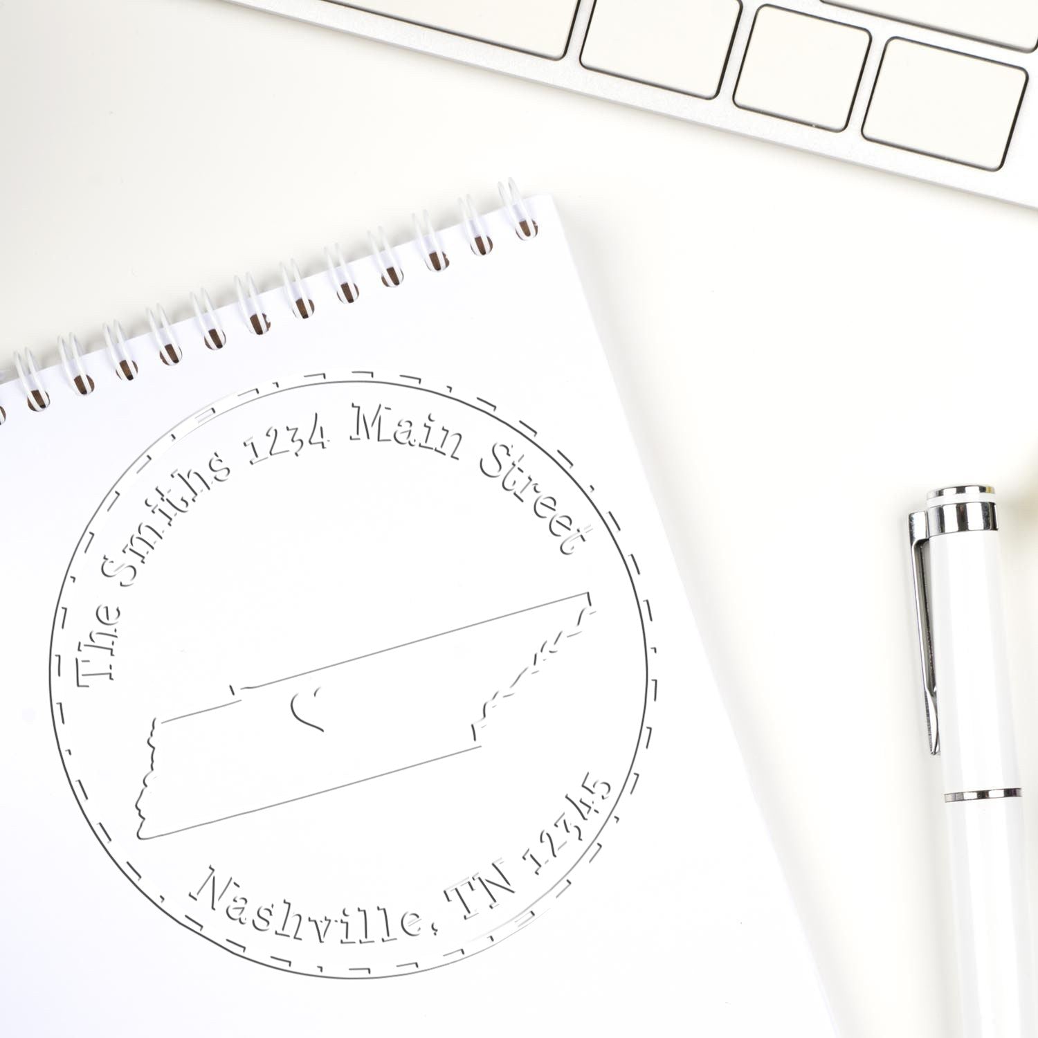 Soft TN State Love Customized Address Return Embossed Stamp - Engineer Seal Stamps