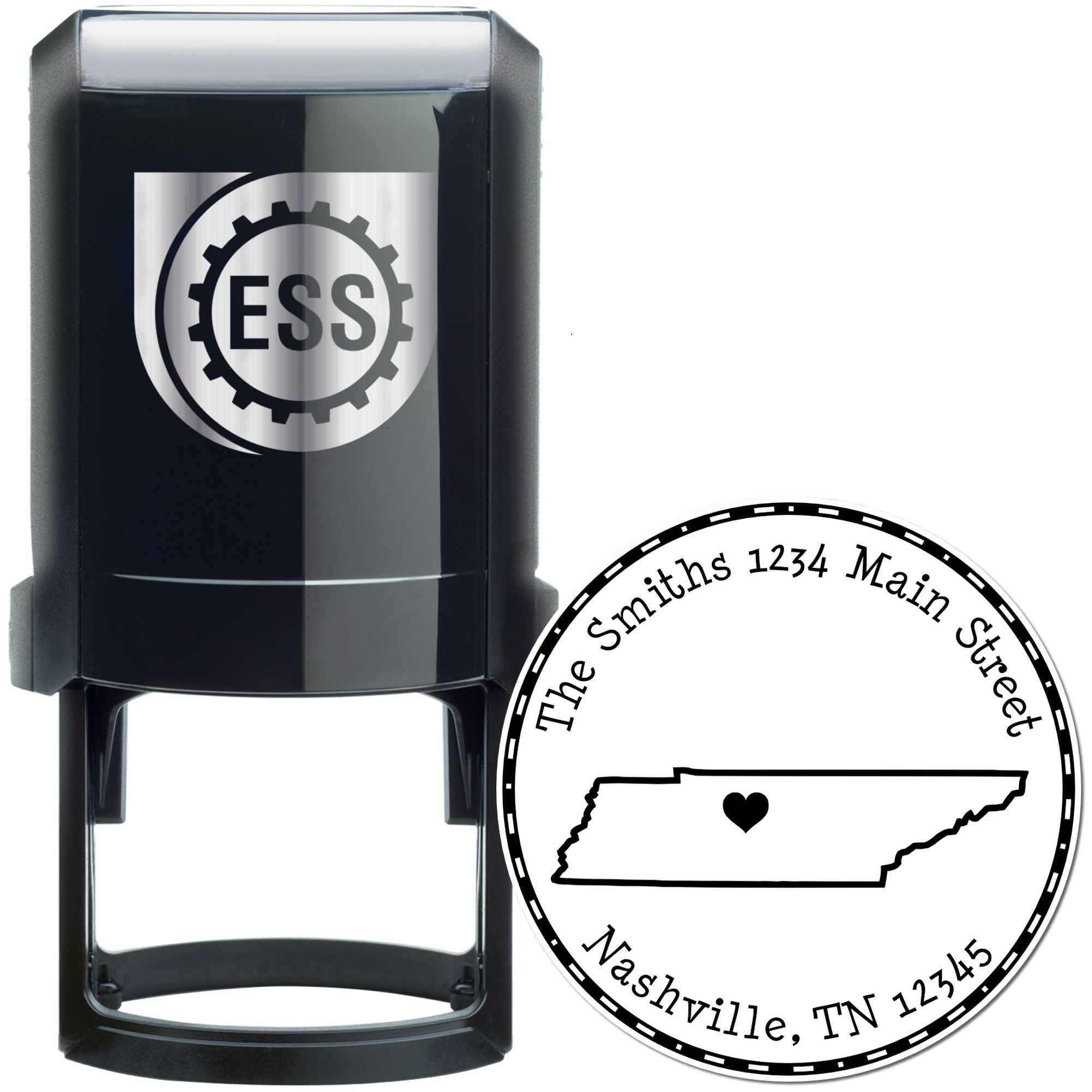 Self-Inking Round Tennessee State Luv Address Stamp - Engineer Seal Stamps