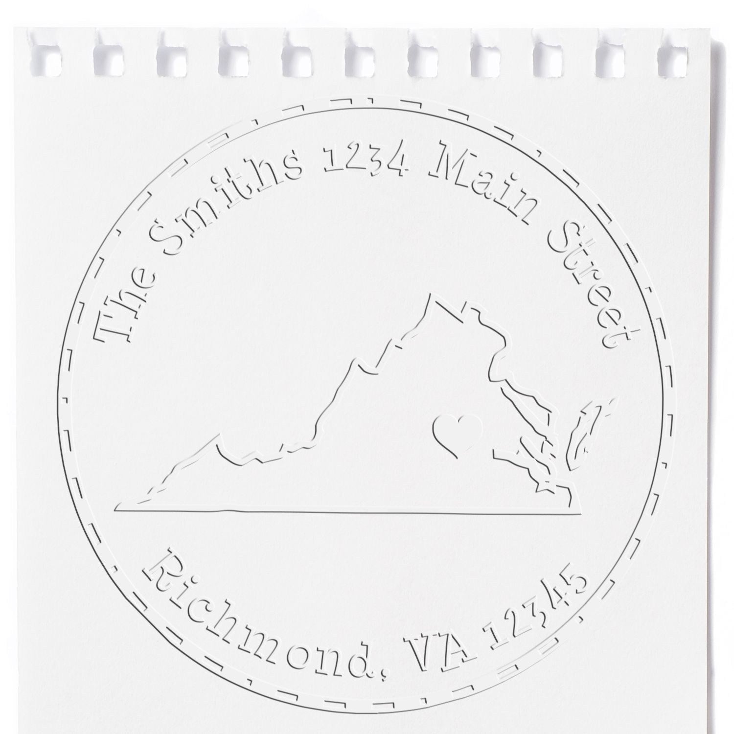 Soft VA State Love Customized Address Return Seal Stamp