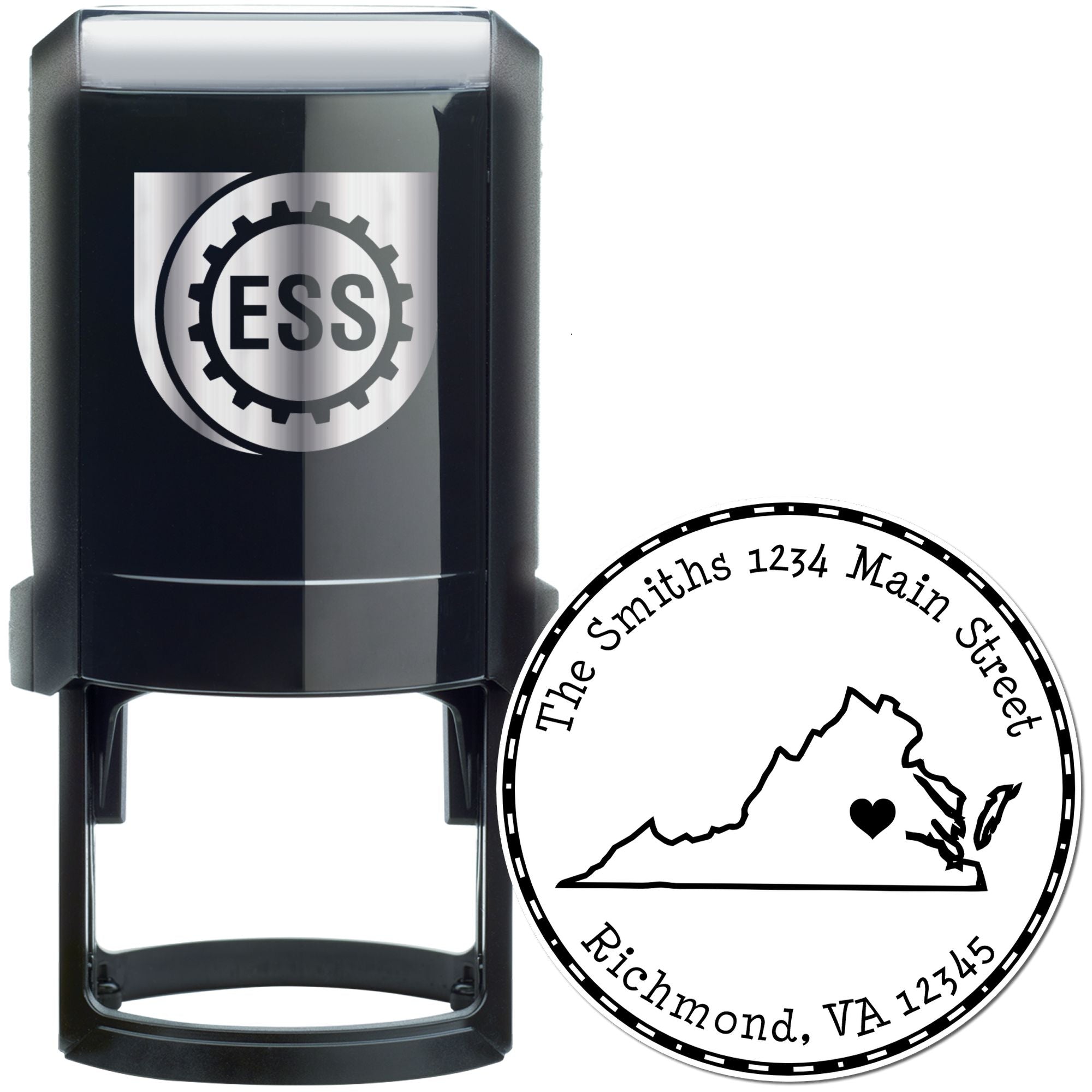 Self-Inking Round Virginia State Luv Address Stamp - Engineer Seal Stamps