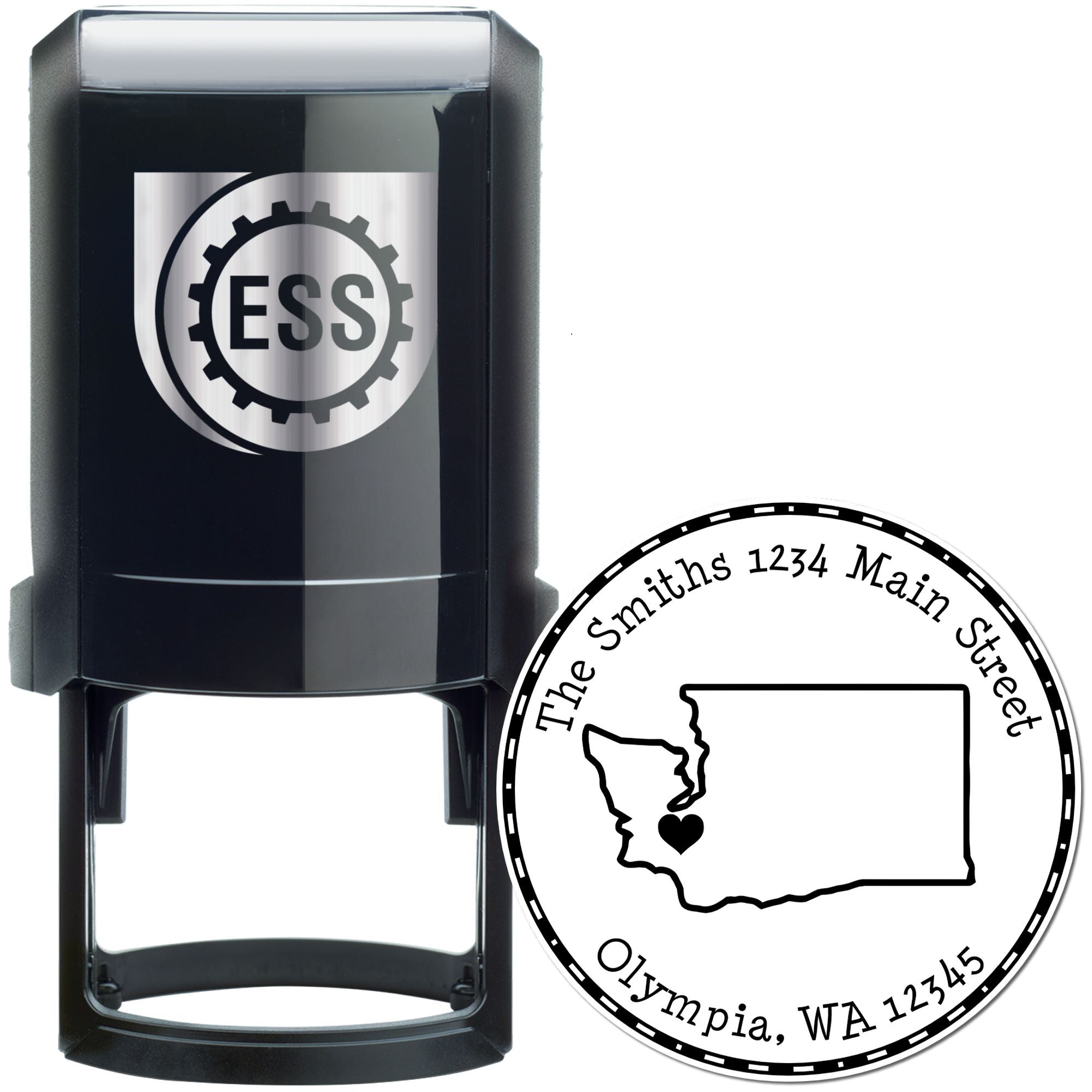 Self-Inking Round Washington State Luv Address Stamp - Engineer Seal Stamps