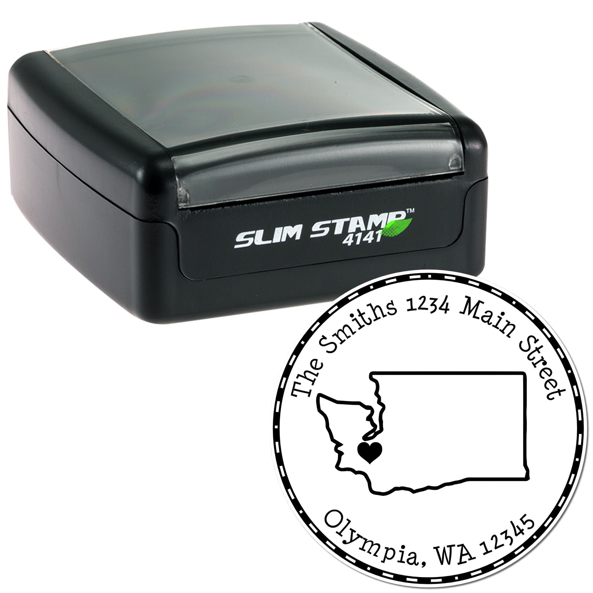 Slim Round Washington State Luv Address Stamp - Engineer Seal Stamps