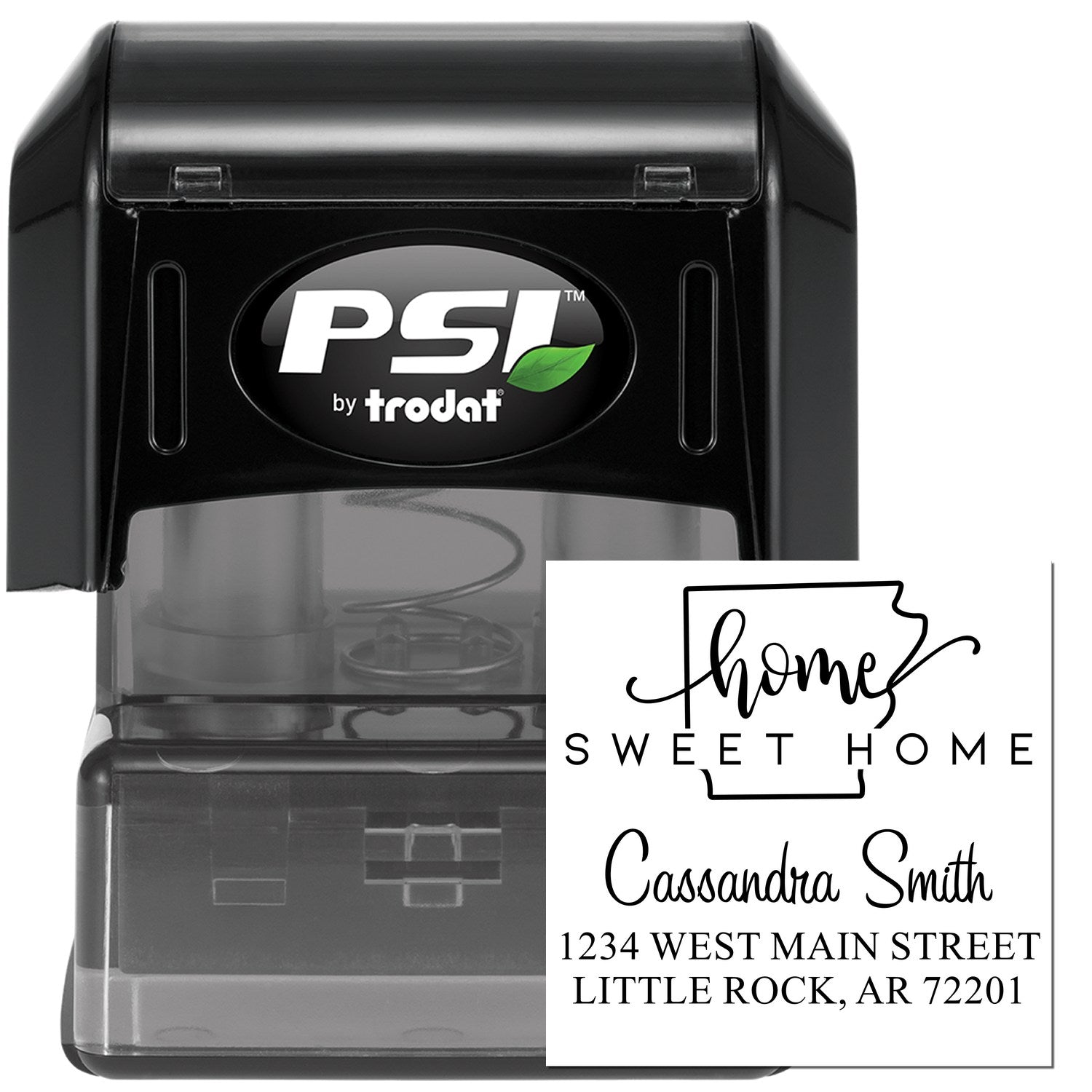 PSI Pre-Inked Home Sweet Home Arkansas Personalized New Home Address Stamper - Engineer Seal Stamps