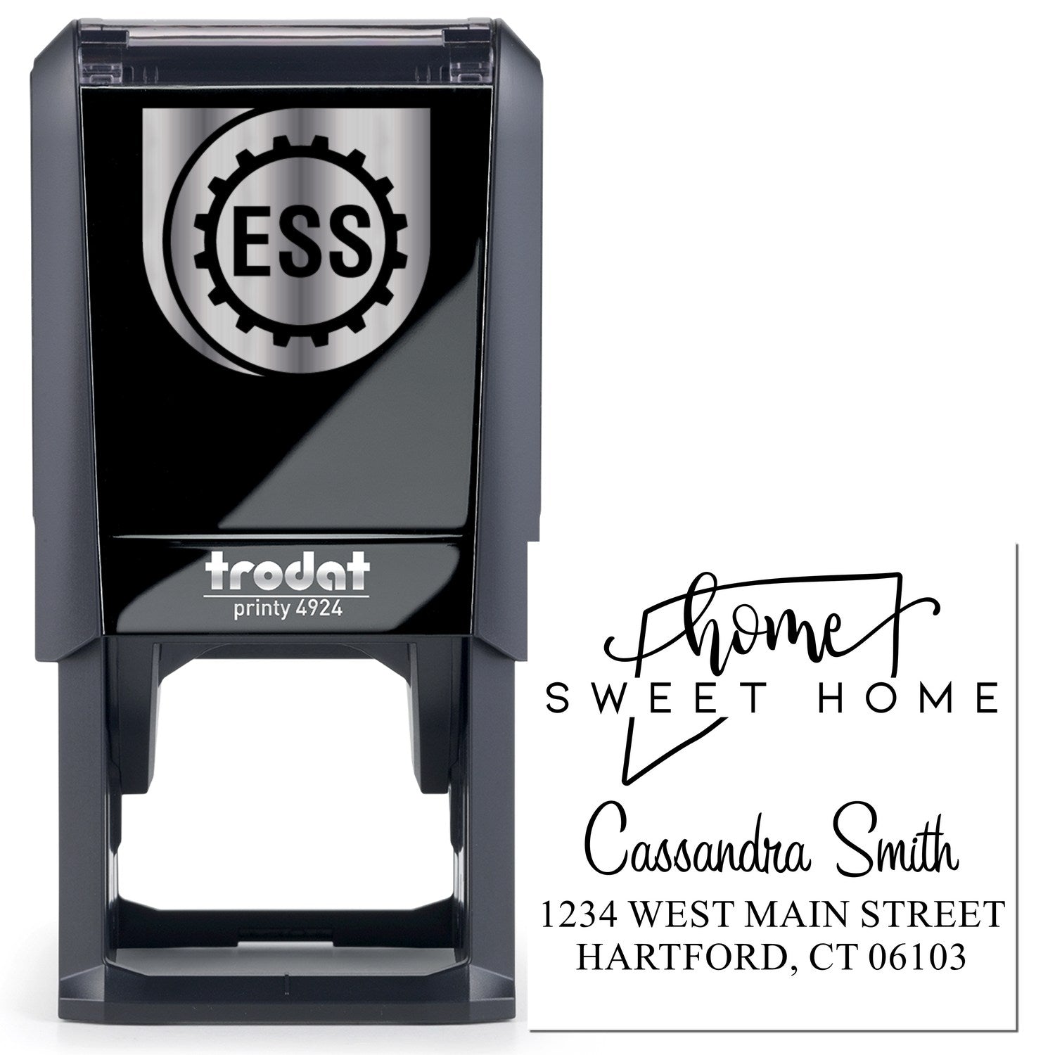 Self-Inking Home Sweet Home Connecticut Personalized Mail Rubber Stamp - Engineer Seal Stamps