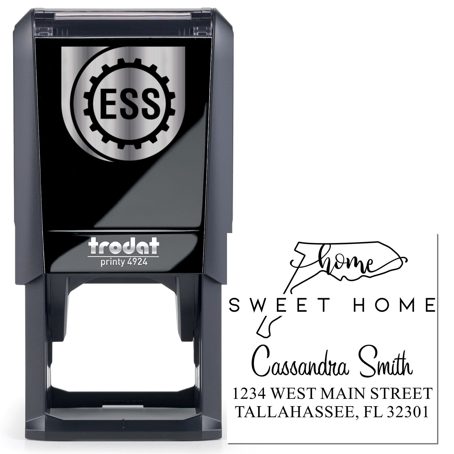 Self-Inking Home Sweet Home Florida Personalized Home Address Stamper - Engineer Seal Stamps