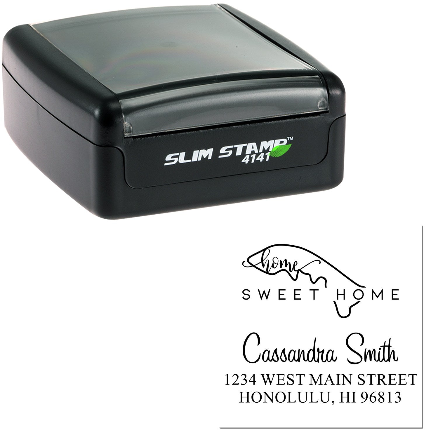 Slim Home Sweet Home Hawaii Personalized Home Address for Envelopes Stamper - Engineer Seal Stamps