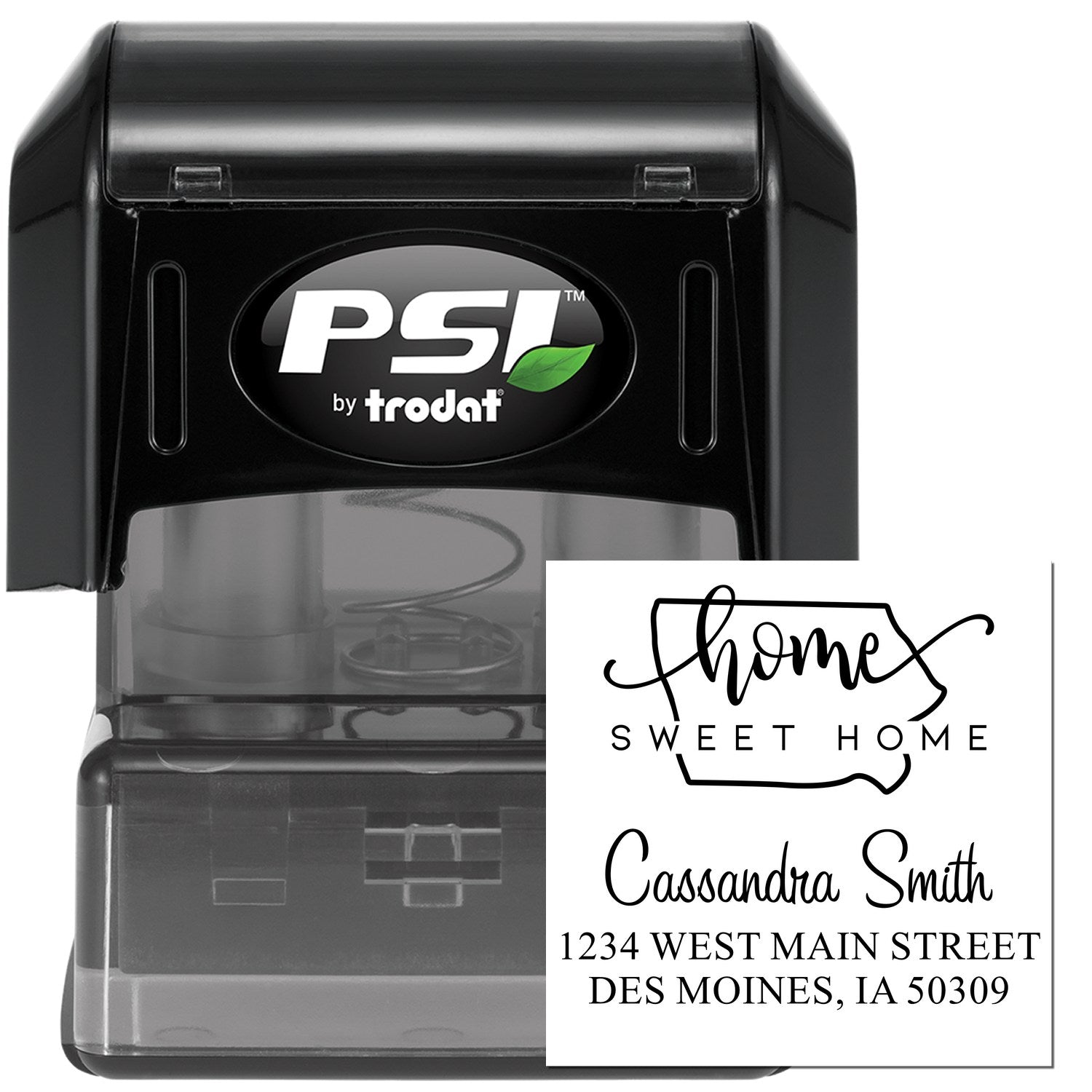PSI Pre-Inked Home Sweet Home Iowa Personalized New Address Stamp - Engineer Seal Stamps